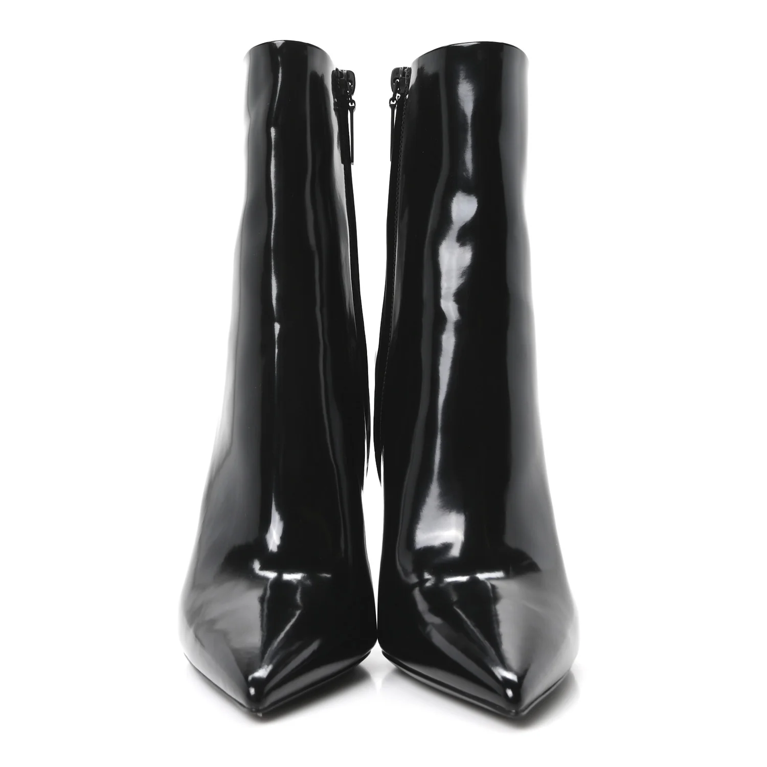 Glazed Calfskin Opyum Ankle Boots 37.5 Black - Image 3