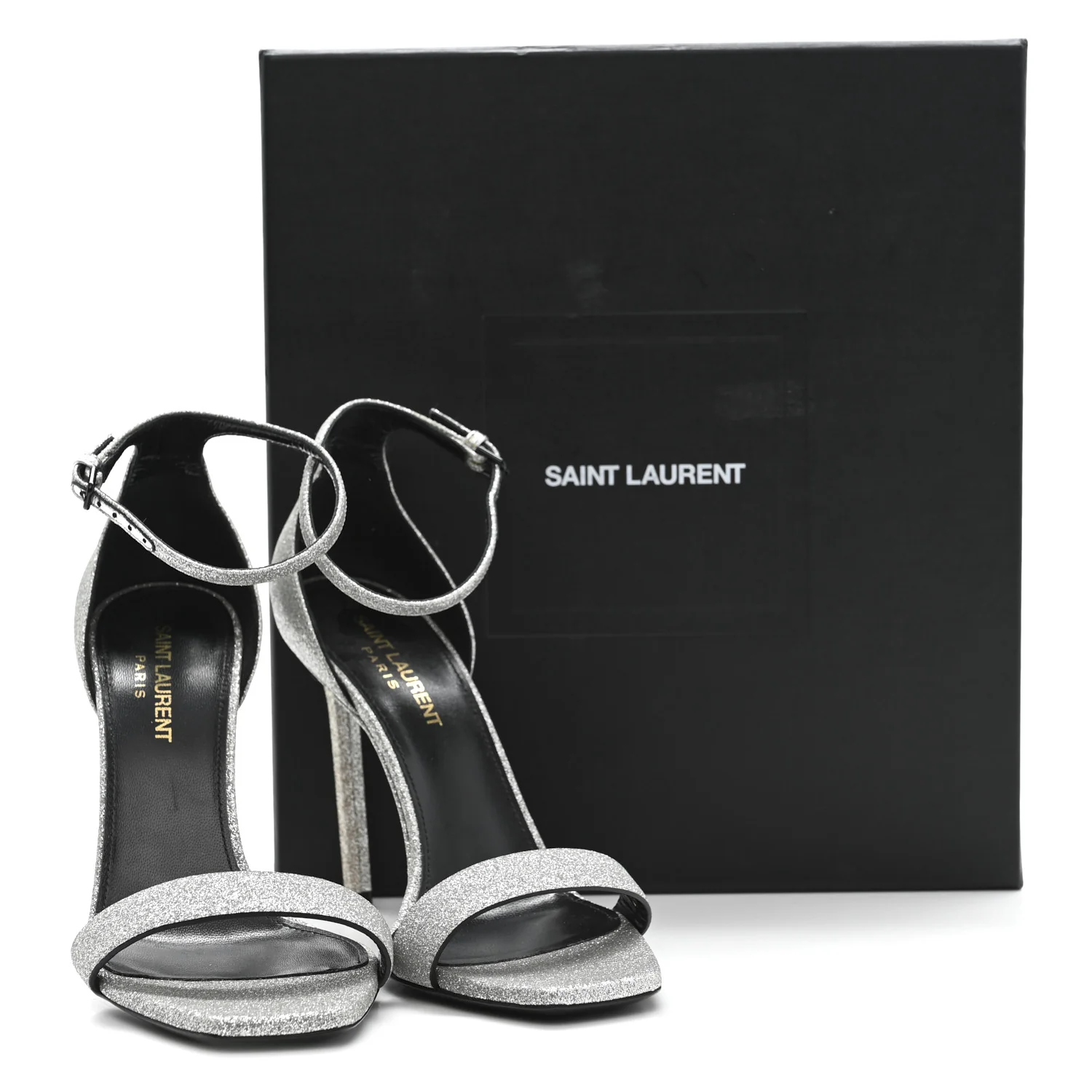 Glitter Amber 105 Ankle Strap Sandals 37.5 Silver - Image 13
