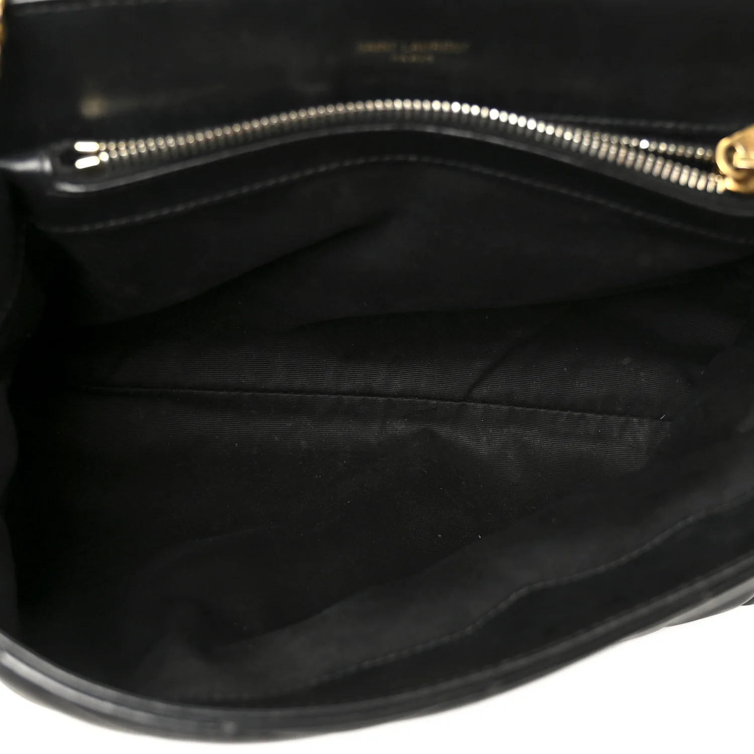 Grain de Poudre Calfskin Y Quilted Monogram Medium Loulou Chain Satchel Black - Image 5