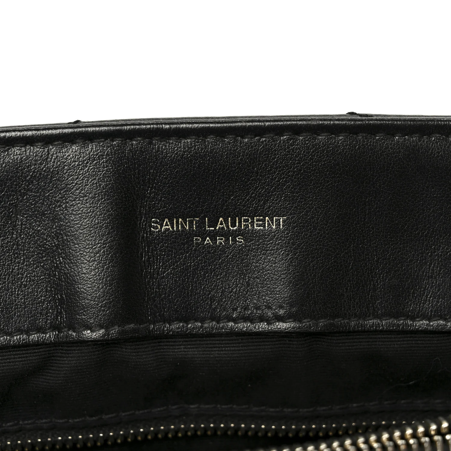 Grain de Poudre Calfskin Y Quilted Monogram Medium Loulou Chain Satchel Black - Image 6