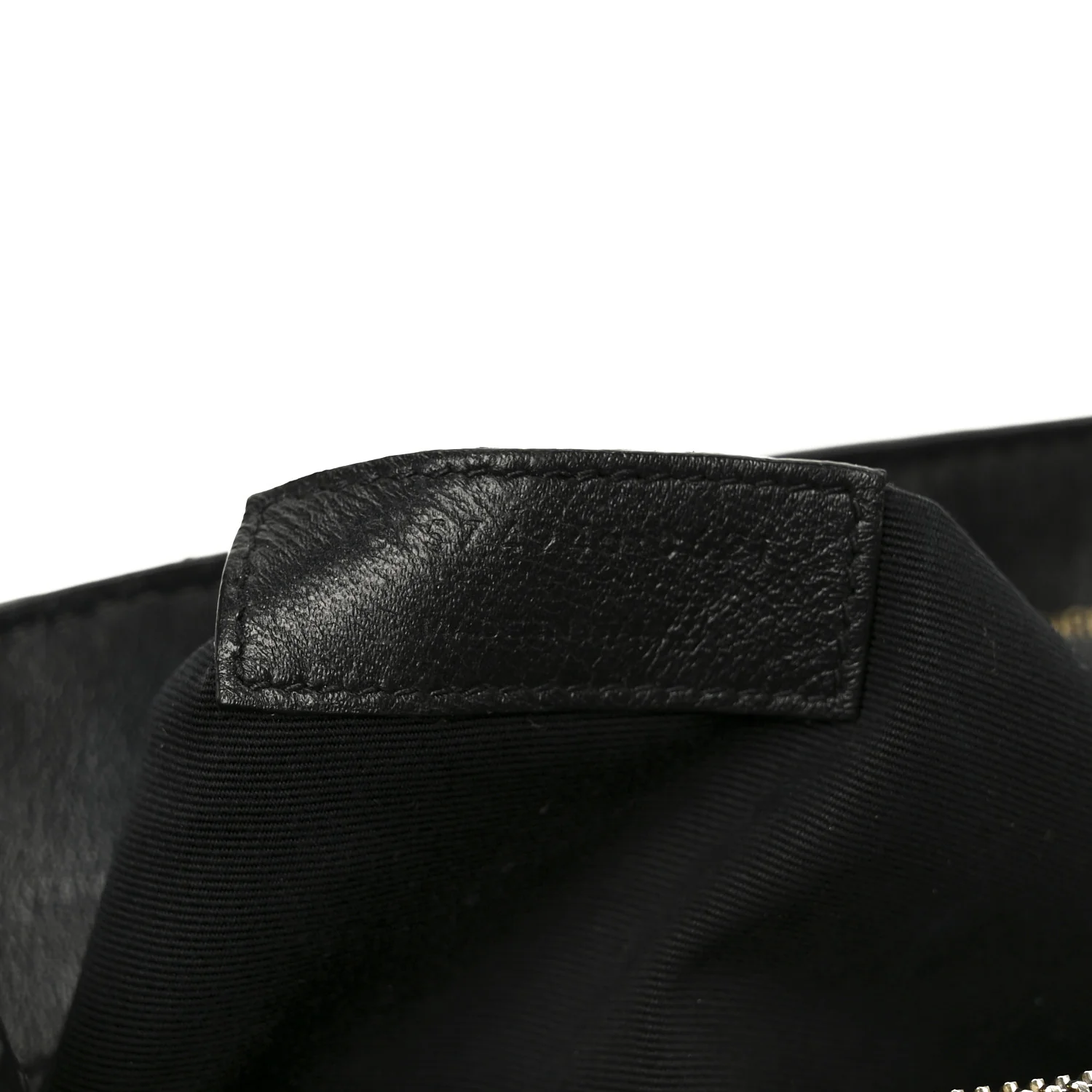 Grain de Poudre Calfskin Y Quilted Monogram Medium Loulou Chain Satchel Black - Image 8