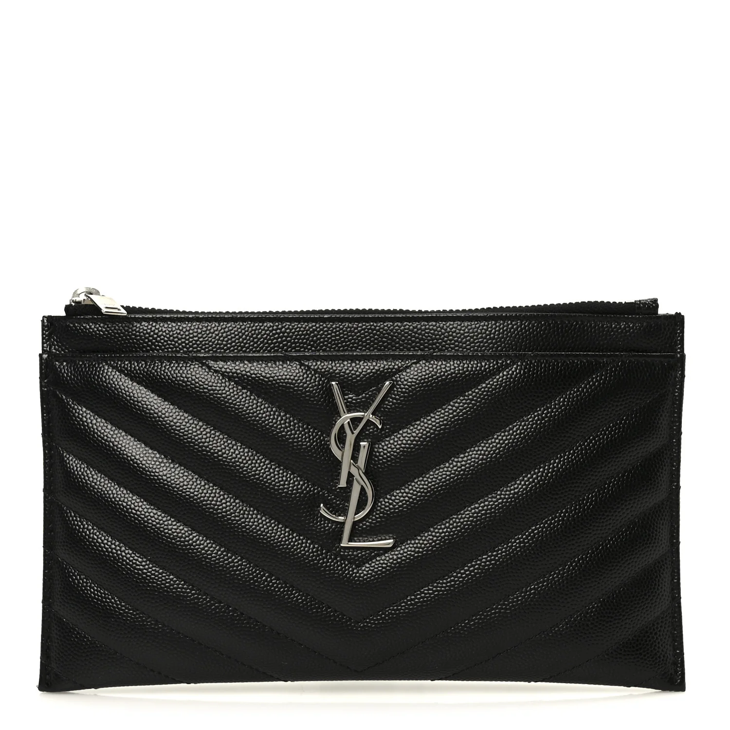 Grain De Poudre Chevron Monogram Bill Pouch Black