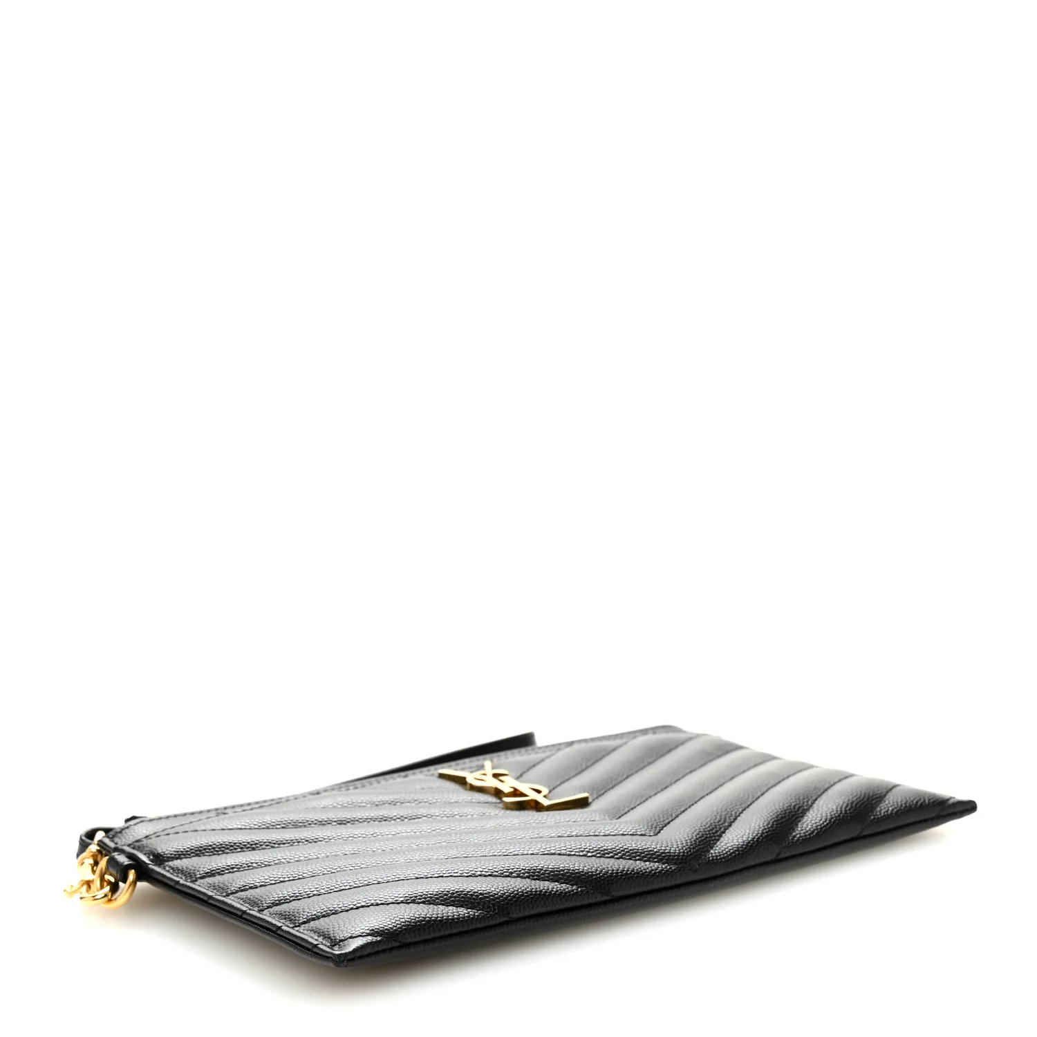 Grain De Poudre Chevron Monogram Large Bill Pouch Black - Image 4