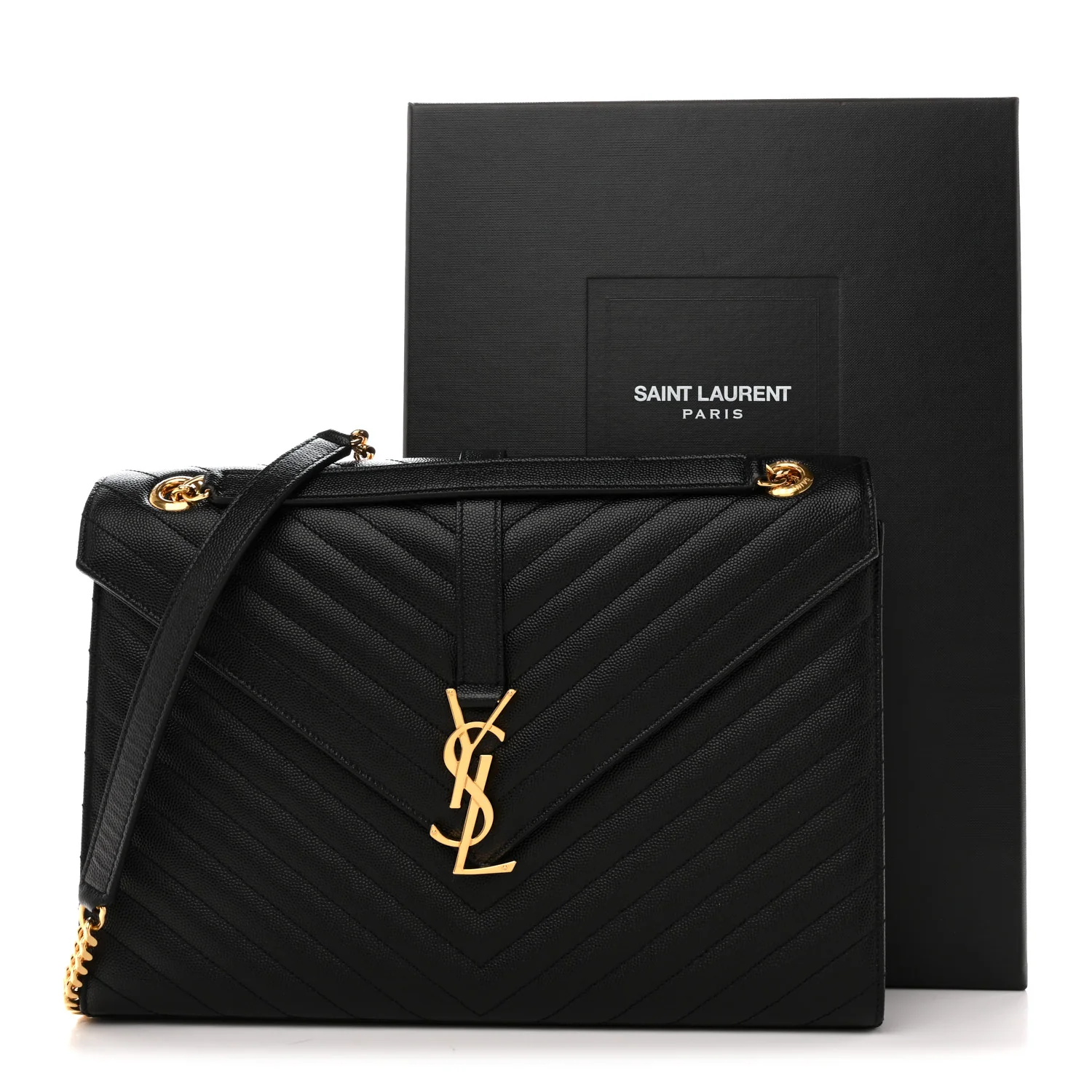 Grain De Poudre Matelasse Chevron Large Monogram Satchel Black - Image 13