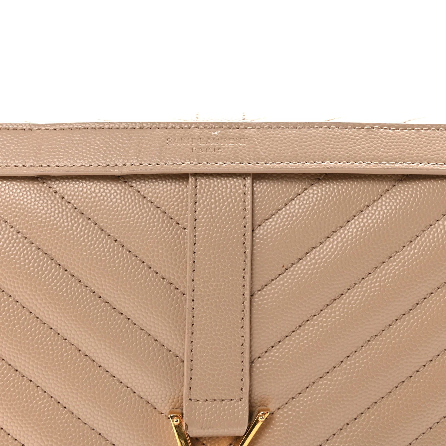 Grain De Poudre Matelasse Chevron Large Monogram Satchel Dark Beige - Image 7