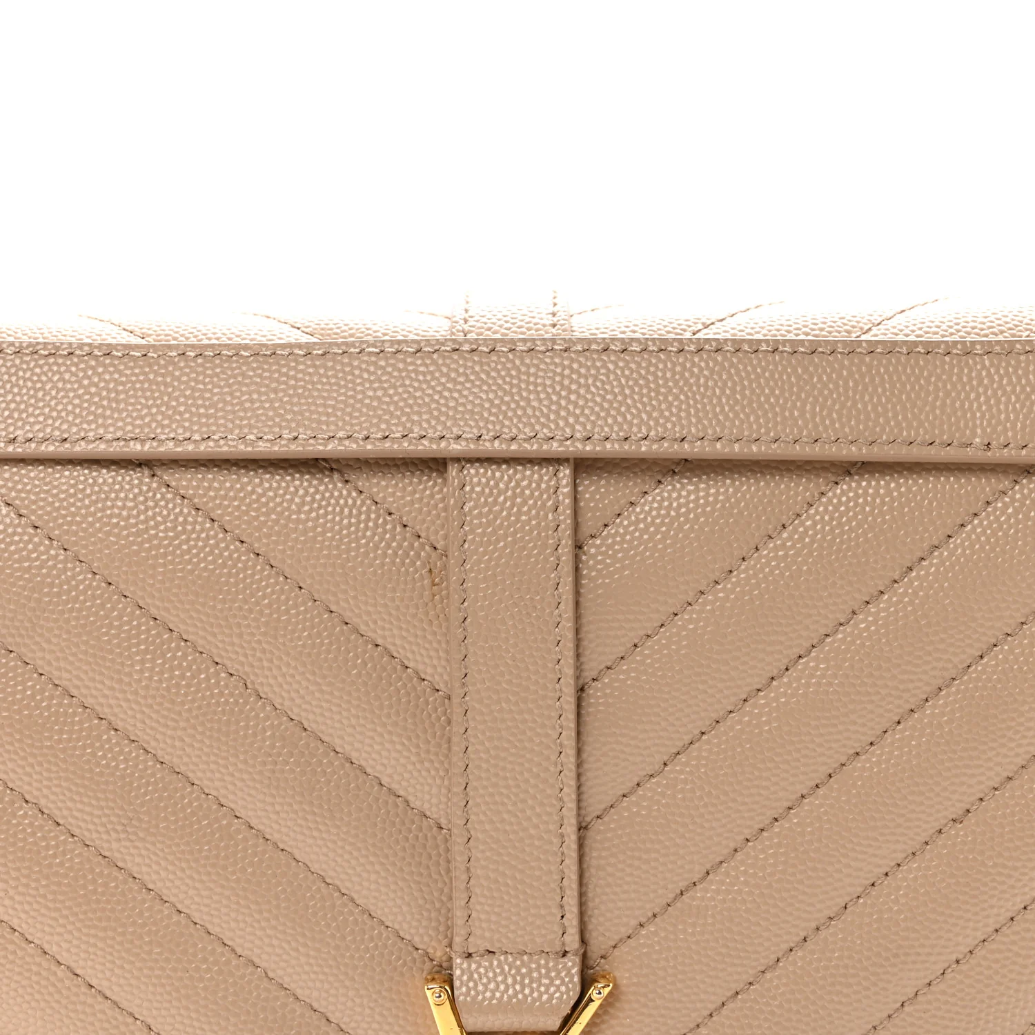 Grain De Poudre Matelasse Chevron Large Monogram Satchel Dark Beige - Image 7