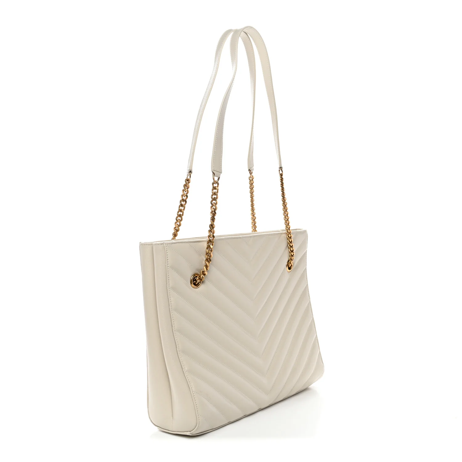 Grain de Poudre Matelasse Chevron Medium Tribeca Shopping Bag Crema Soft - Image 3