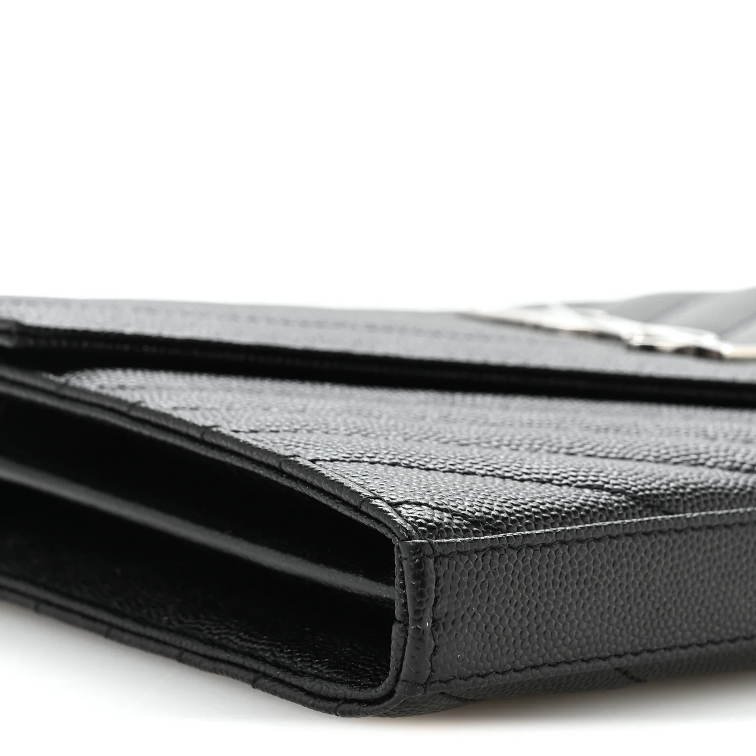 Grain De Poudre Matelasse Chevron Monogram Chain Wallet Black - Image 14