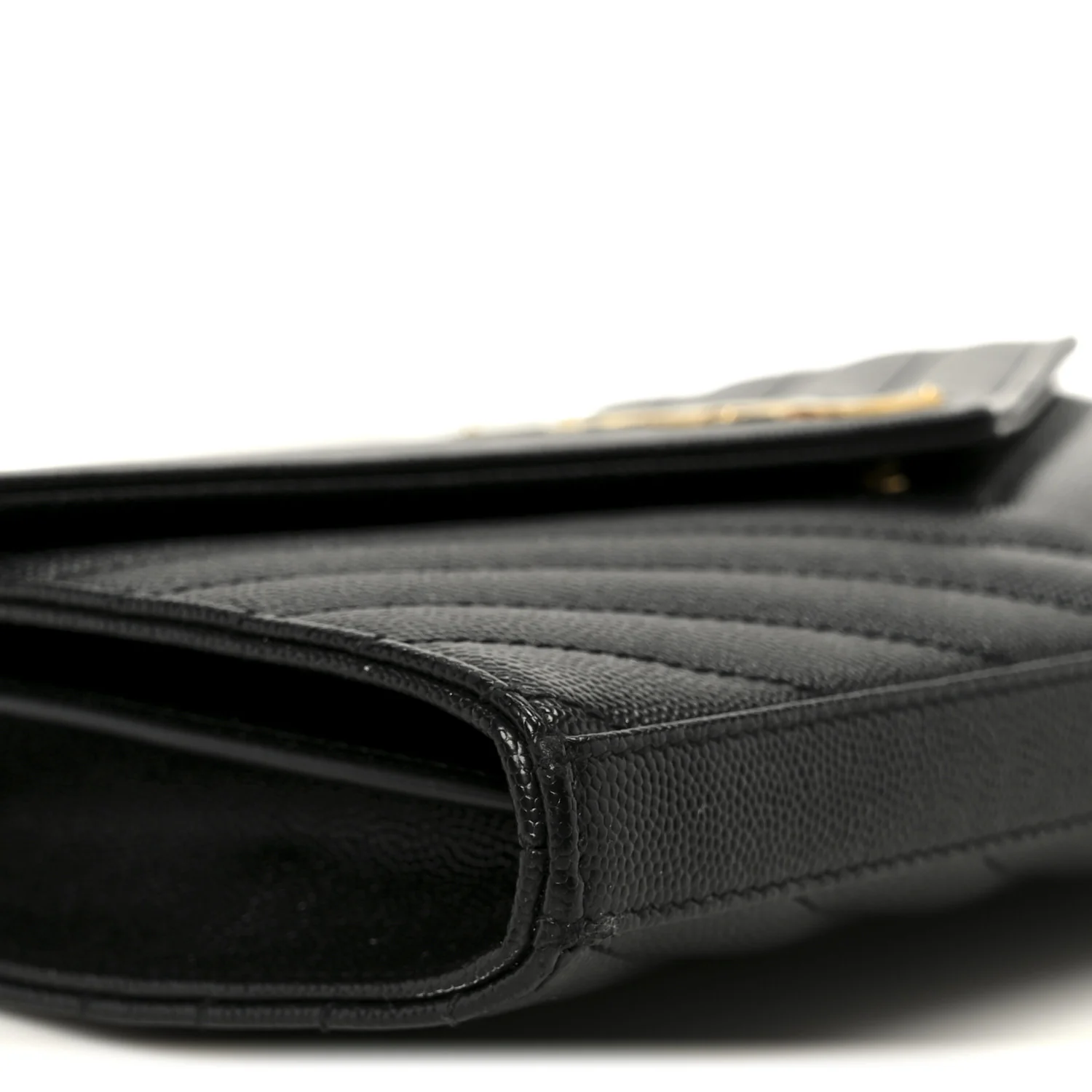 Grain De Poudre Matelasse Chevron Monogram Chain Wallet Black - Image 9