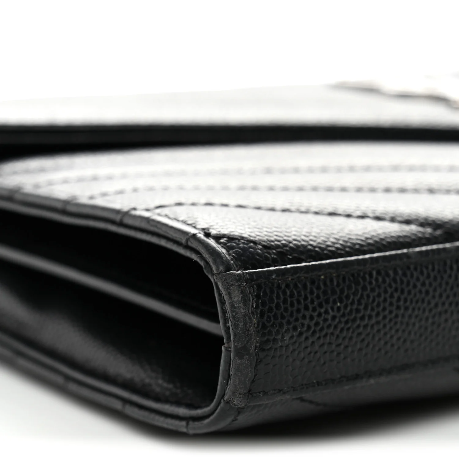 Grain De Poudre Matelasse Chevron Monogram Chain Wallet Black - Image 10