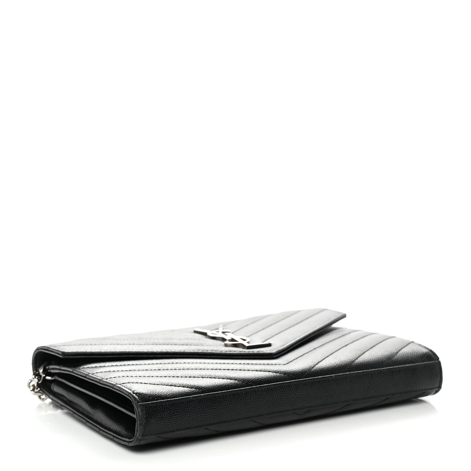Grain De Poudre Matelasse Chevron Monogram Chain Wallet Black - Image 4