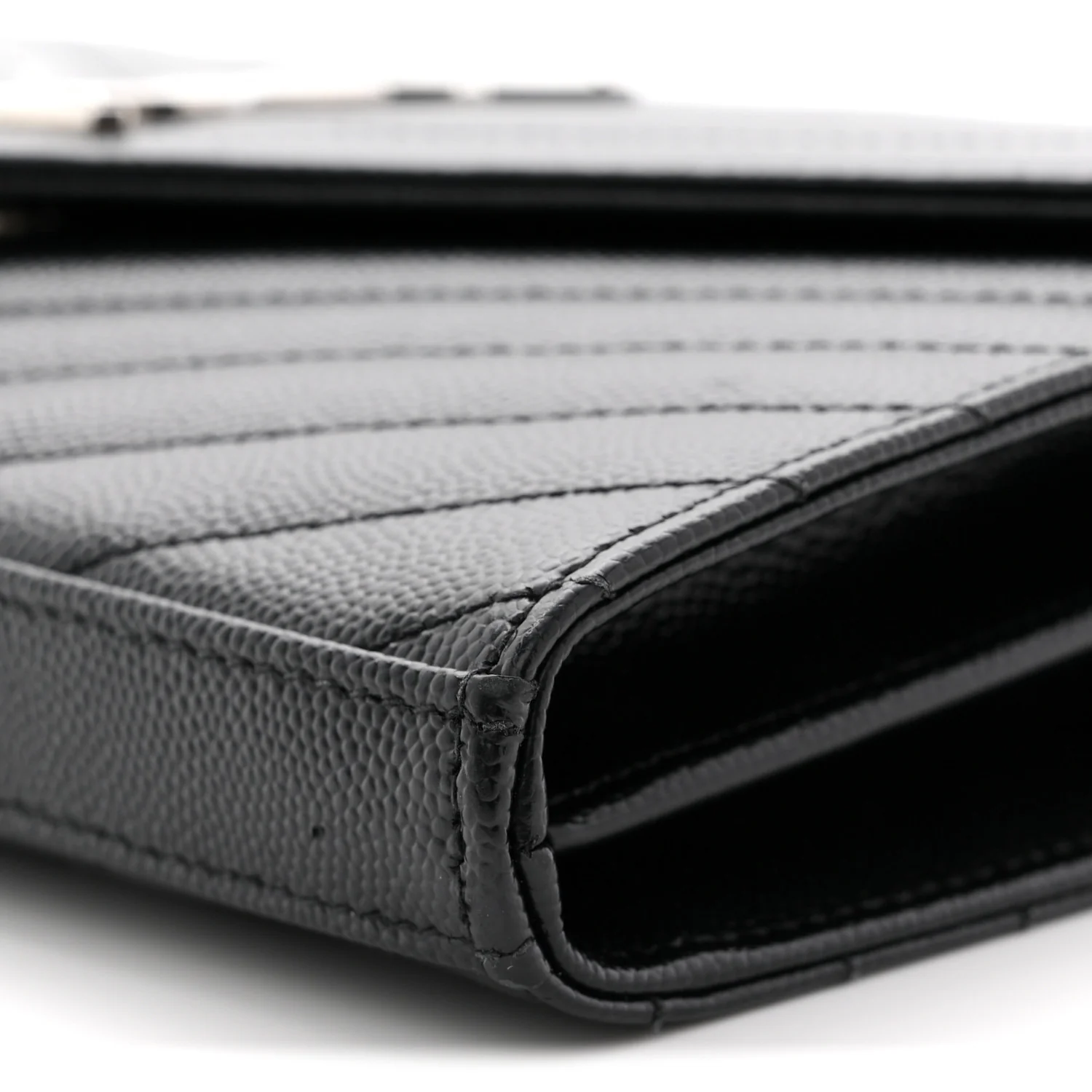 Grain De Poudre Matelasse Chevron Monogram Chain Wallet Black - Image 10
