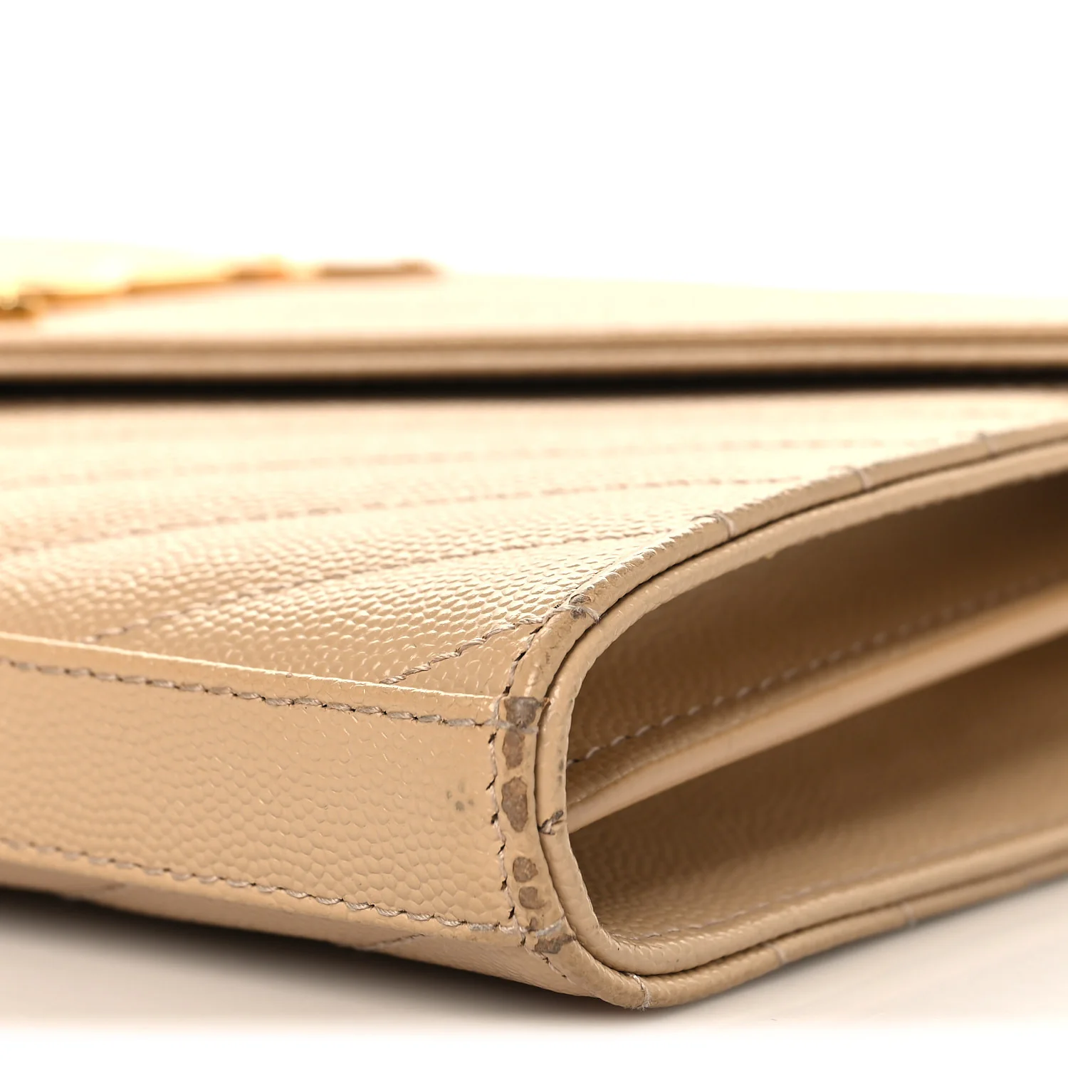 Grain De Poudre Matelasse Chevron Monogram Chain Wallet Nude Powder - Image 10