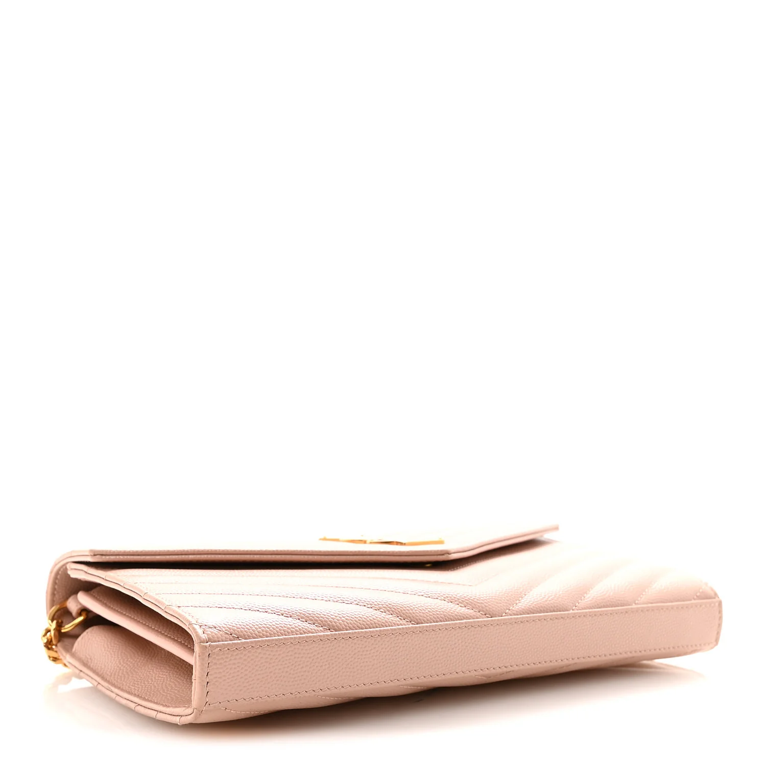 Grain De Poudre Matelasse Chevron Monogram Chain Wallet Pale Blush - Image 4