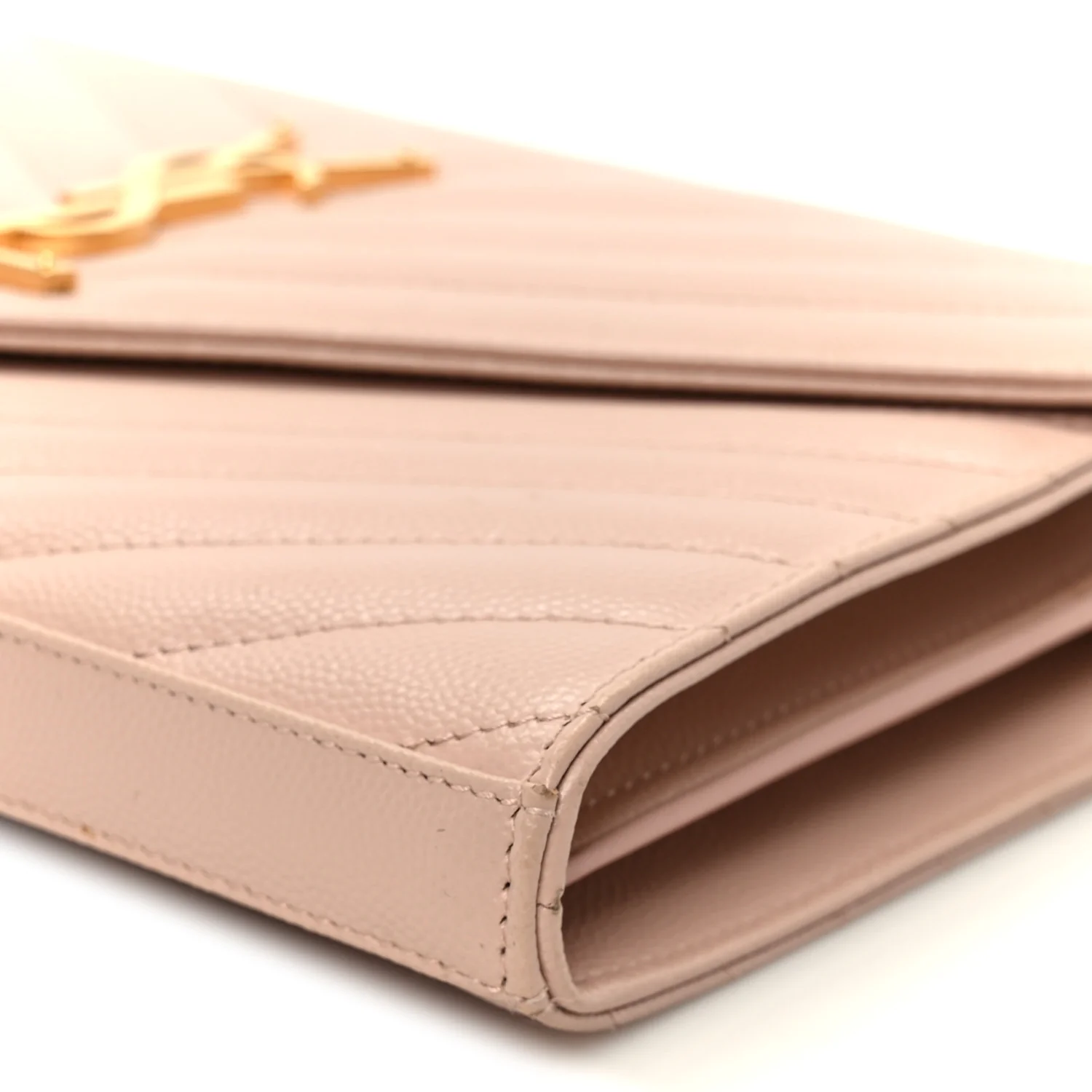 Grain De Poudre Matelasse Chevron Monogram Chain Wallet Pale Pink - Image 10