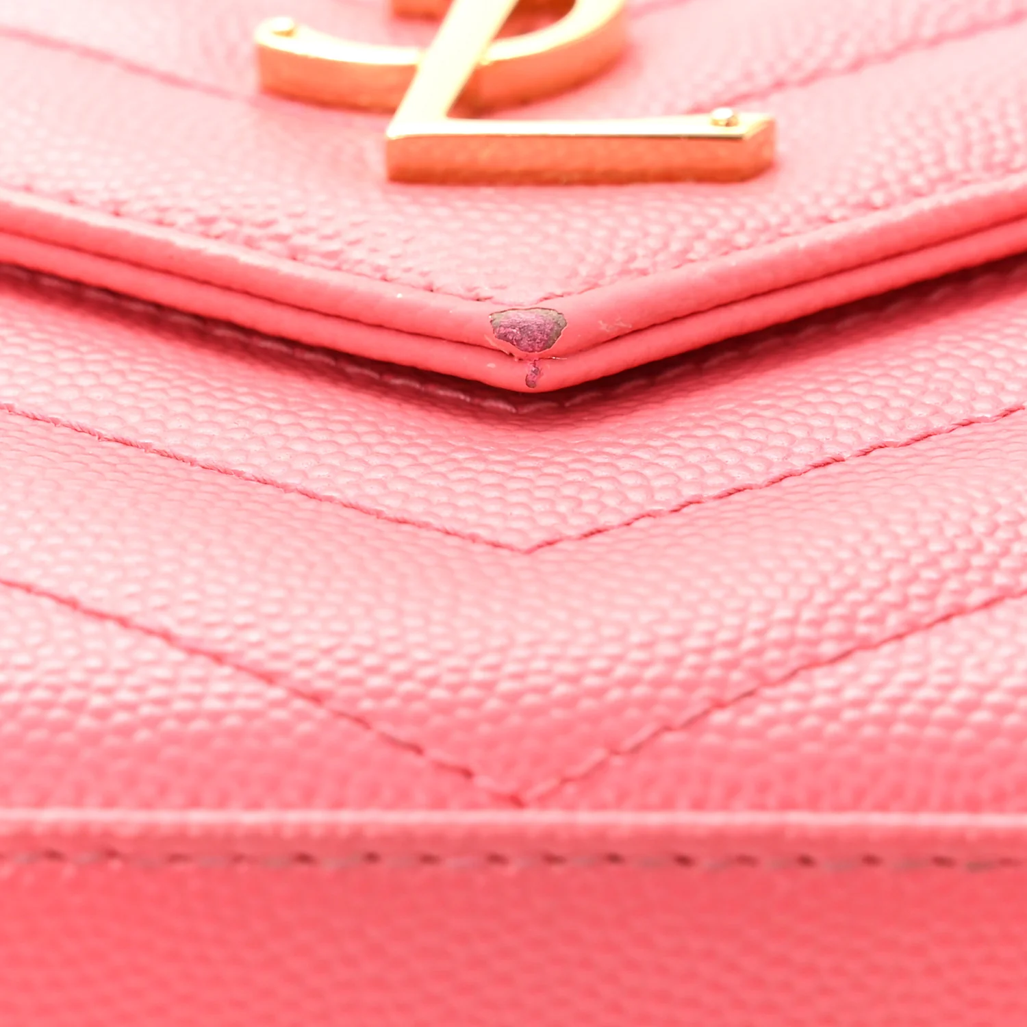 Grain De Poudre Matelasse Chevron Monogram Chain Wallet Rose Clair - Image 11