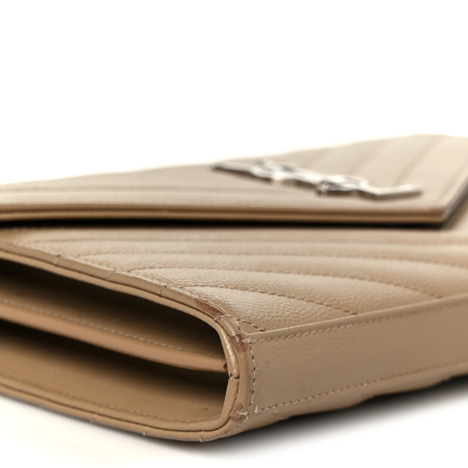 Grain De Poudre Matelasse Chevron Monogram Chain Wallet Taupe - Image 10
