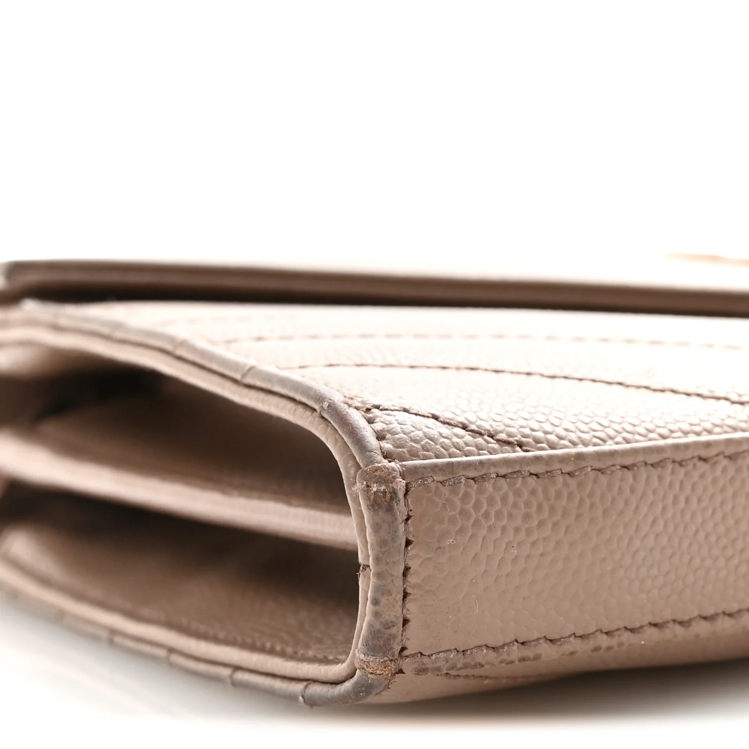 Grain De Poudre Matelasse Chevron Monogram Chain Wallet Taupe - Image 9