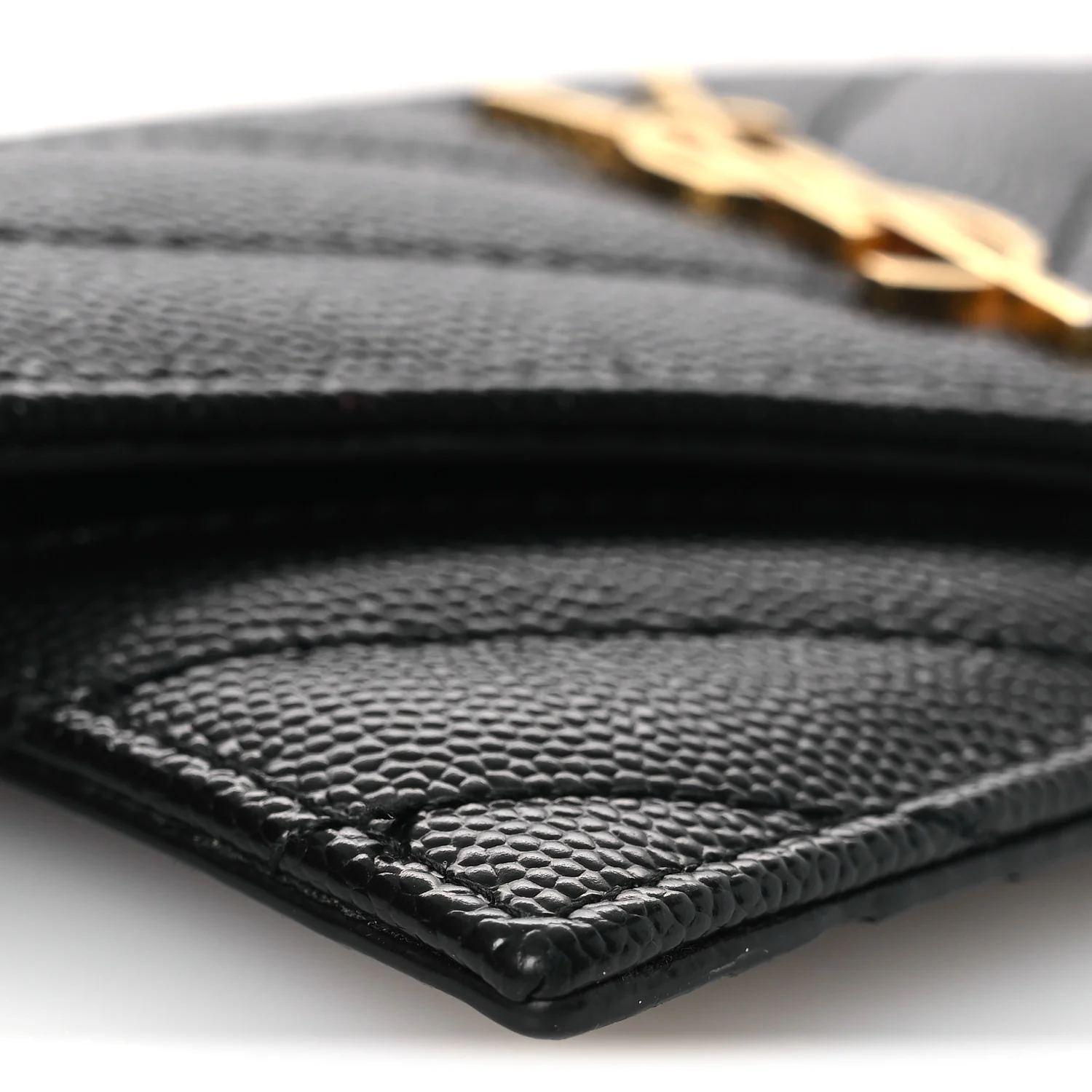 Grain De Poudre Matelasse Chevron Monogram Compact Wallet Black - Image 8