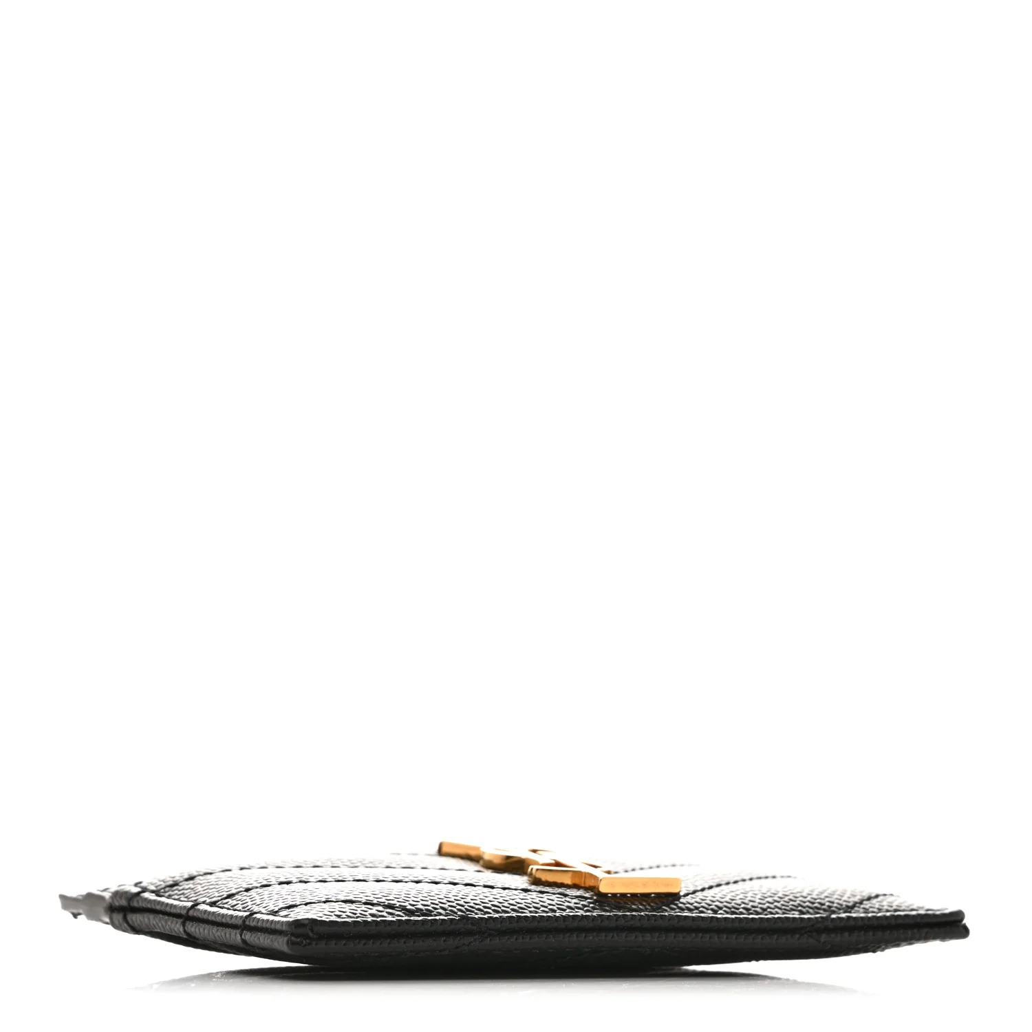 Grain De Poudre Matelasse Chevron Monogram Credit Card Case Black - Image 4