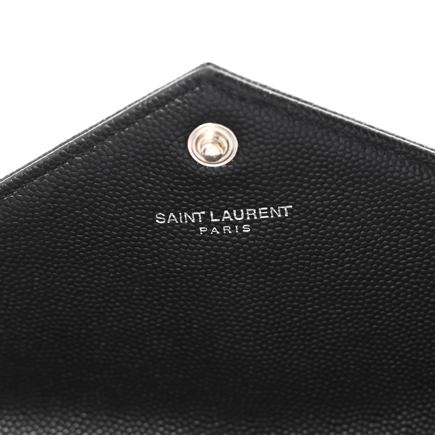 Grain De Poudre Matelasse Chevron Monogram Envelope Chain Wallet Black - Image 6