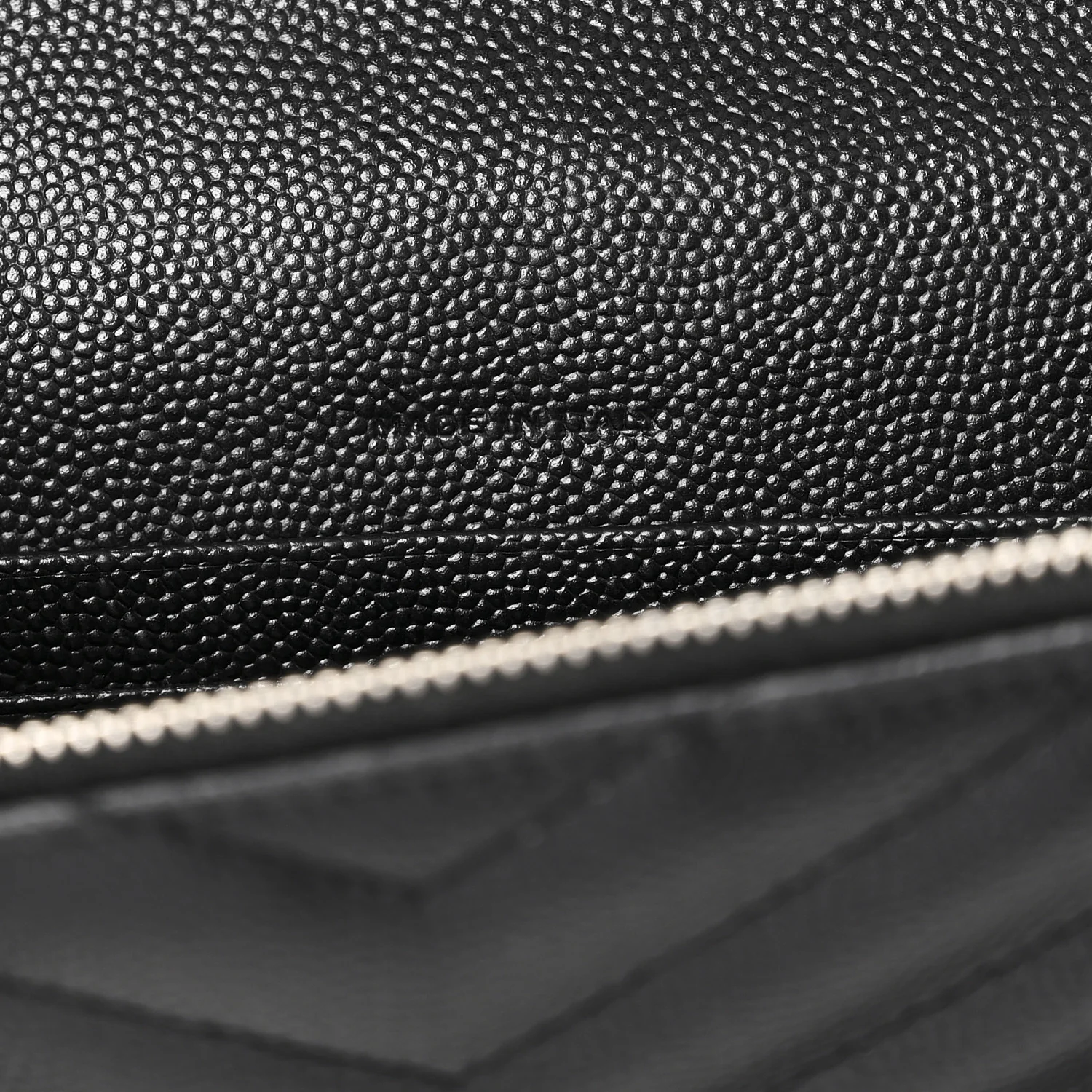 Grain De Poudre Matelasse Chevron Monogram Envelope Chain Wallet Black - Image 7