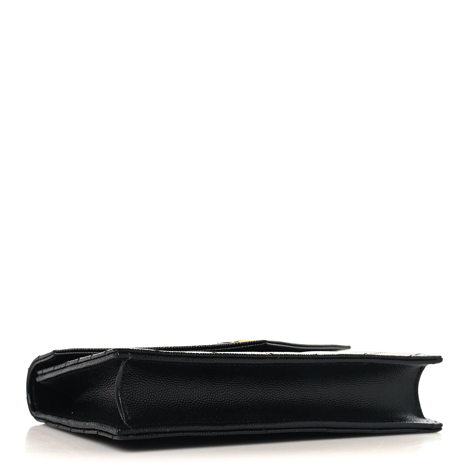 Grain De Poudre Matelasse Chevron Monogram Envelope Chain Wallet Black - Image 4