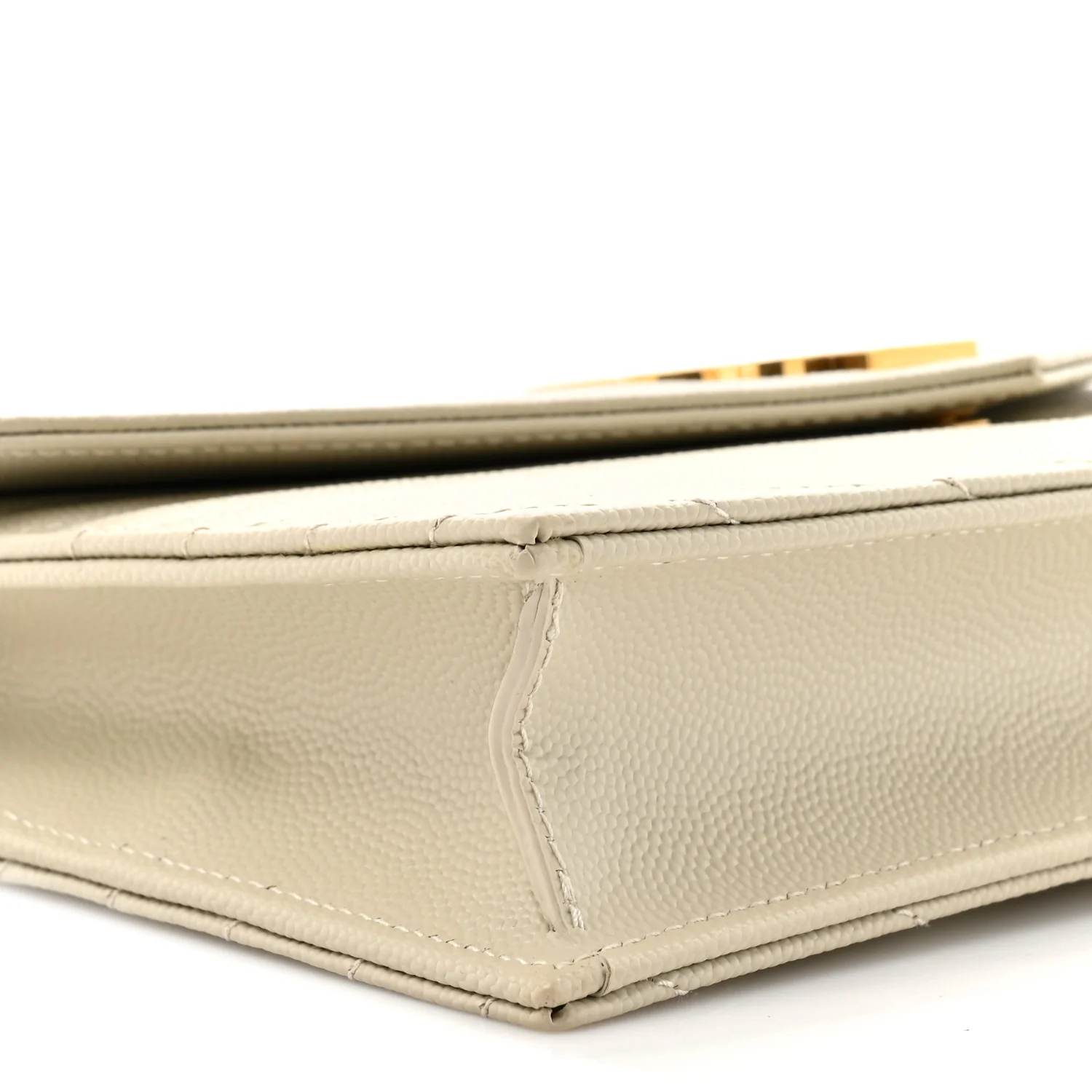 Grain De Poudre Matelasse Chevron Monogram Envelope Chain Wallet Crema Soft - Image 9