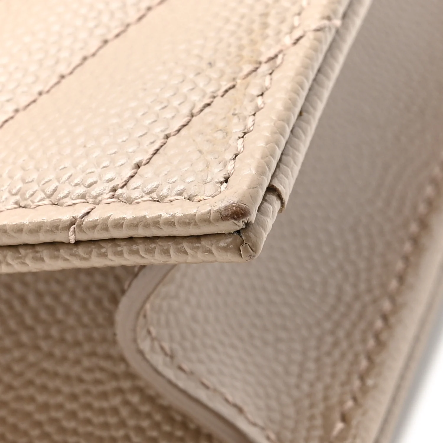 Grain De Poudre Matelasse Chevron Monogram Envelope Chain Wallet Dark Beige - Image 12