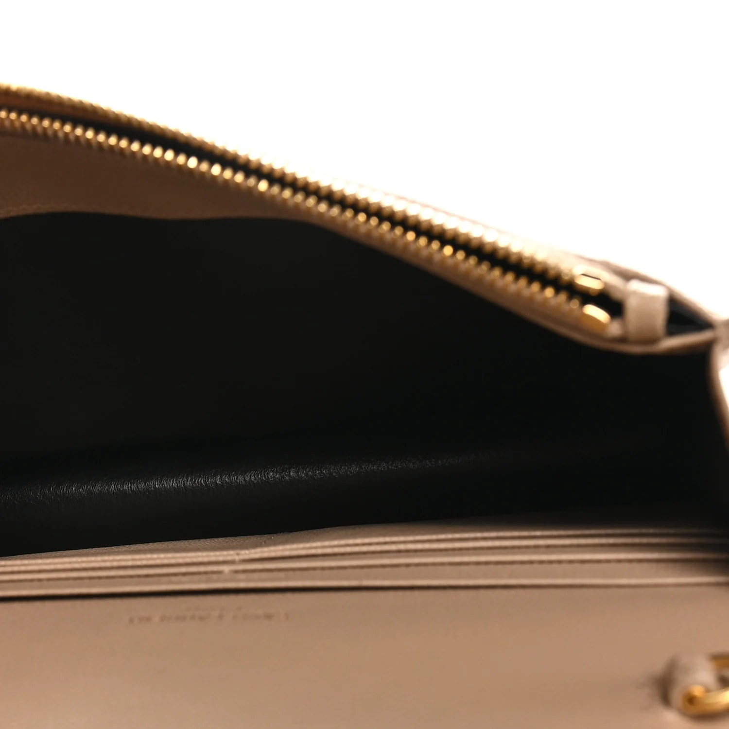 Grain De Poudre Matelasse Chevron Monogram Envelope Chain Wallet Dark Beige - Image 5