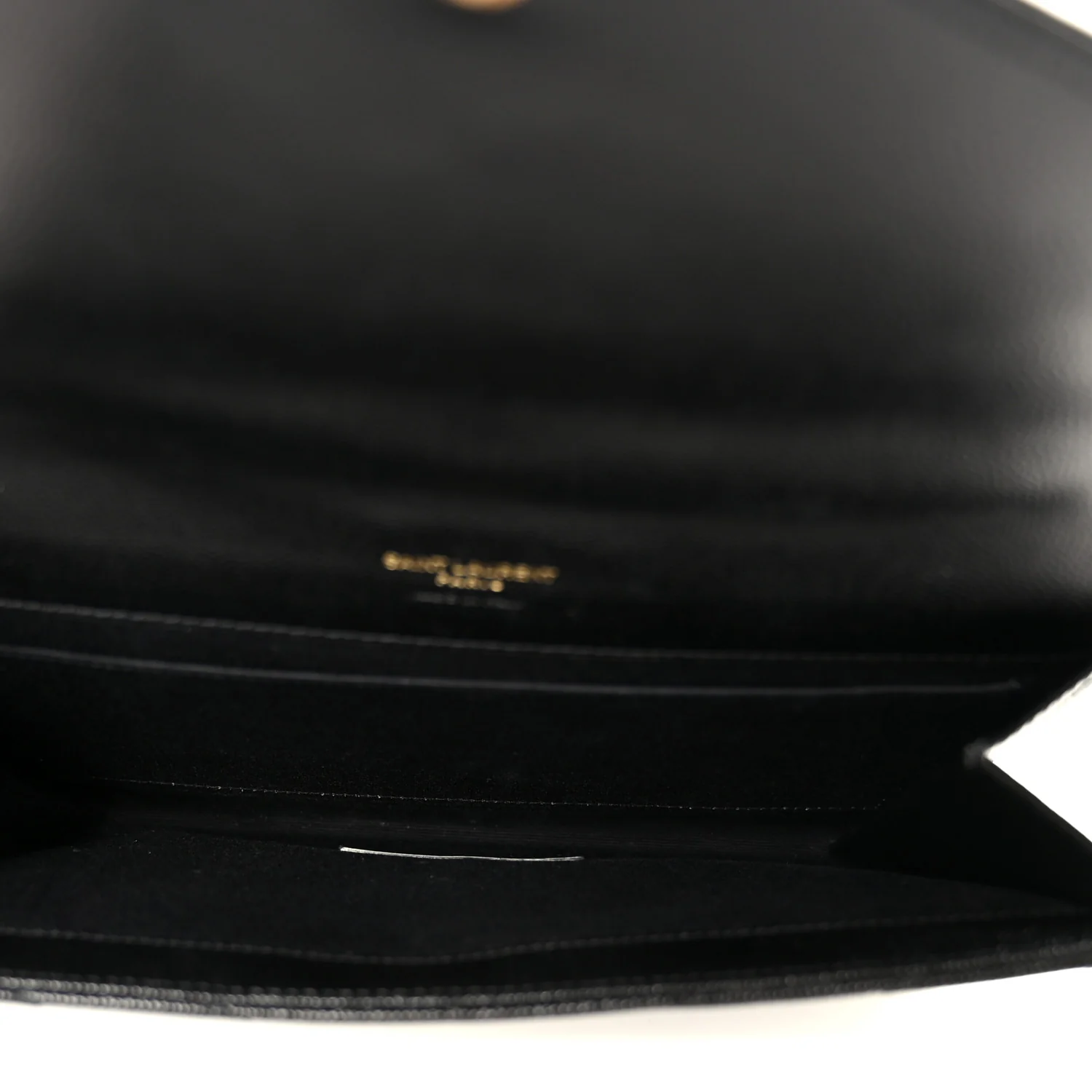 Grain De Poudre Matelasse Chevron Monogram Envelope Clutch Black - Image 5