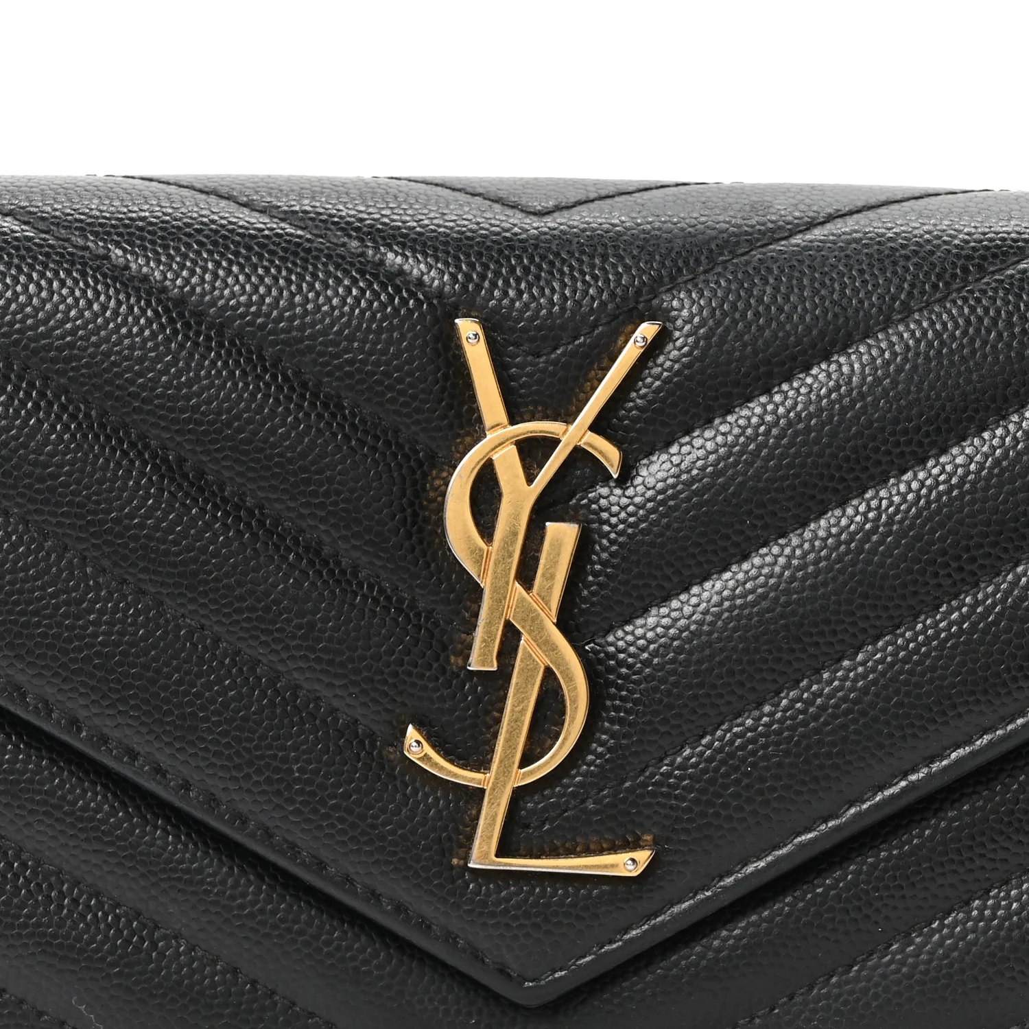 Grain De Poudre Matelasse Chevron Monogram Flap Wallet Black - Image 7