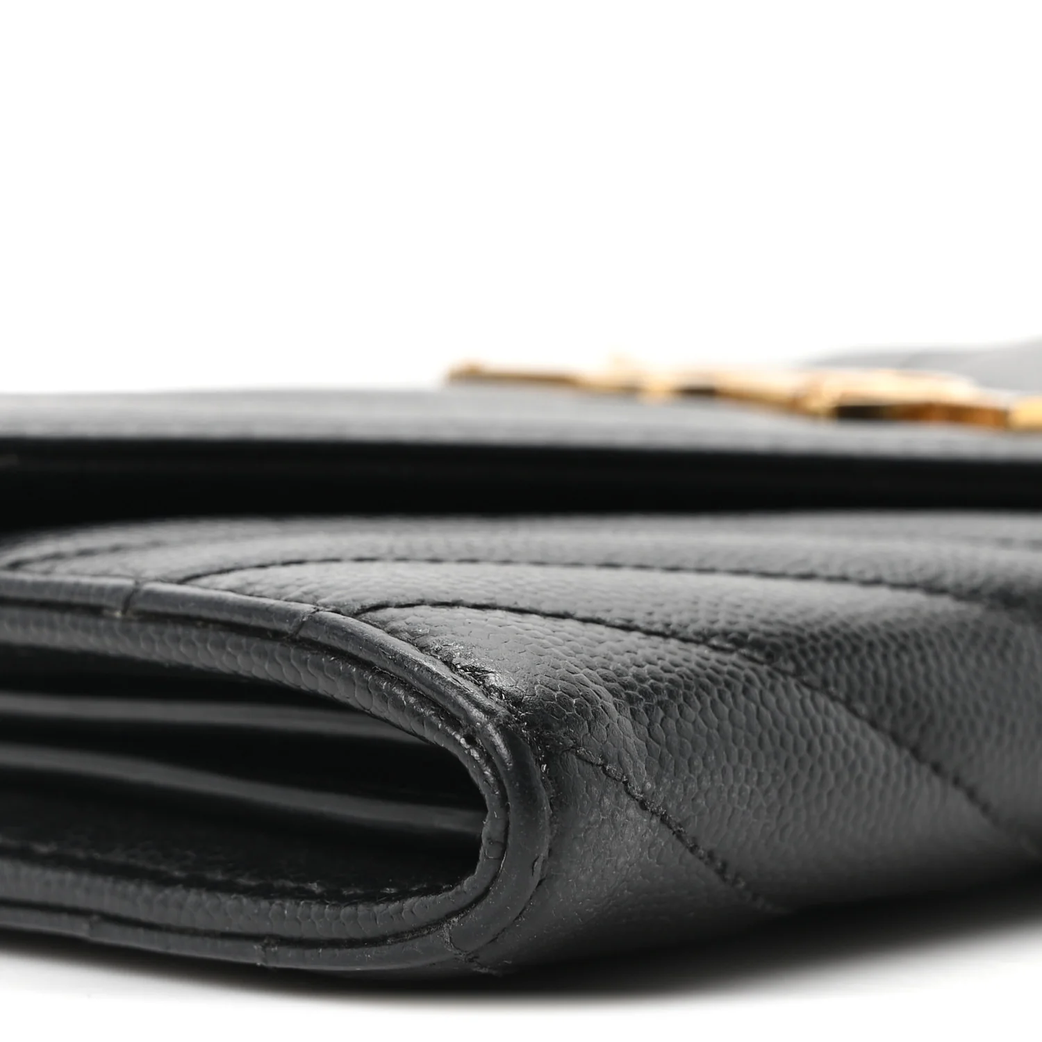 Grain De Poudre Matelasse Chevron Monogram Flap Wallet Black - Image 8