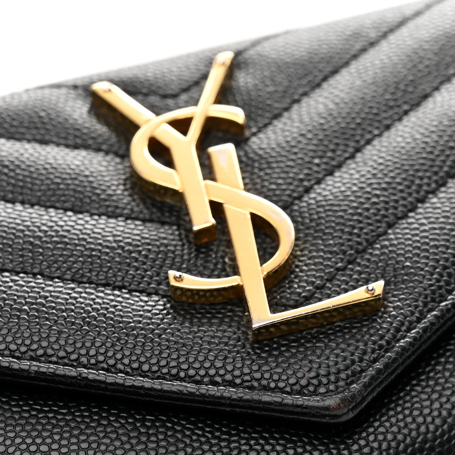 Grain De Poudre Matelasse Chevron Monogram Flap Wallet Black - Image 7
