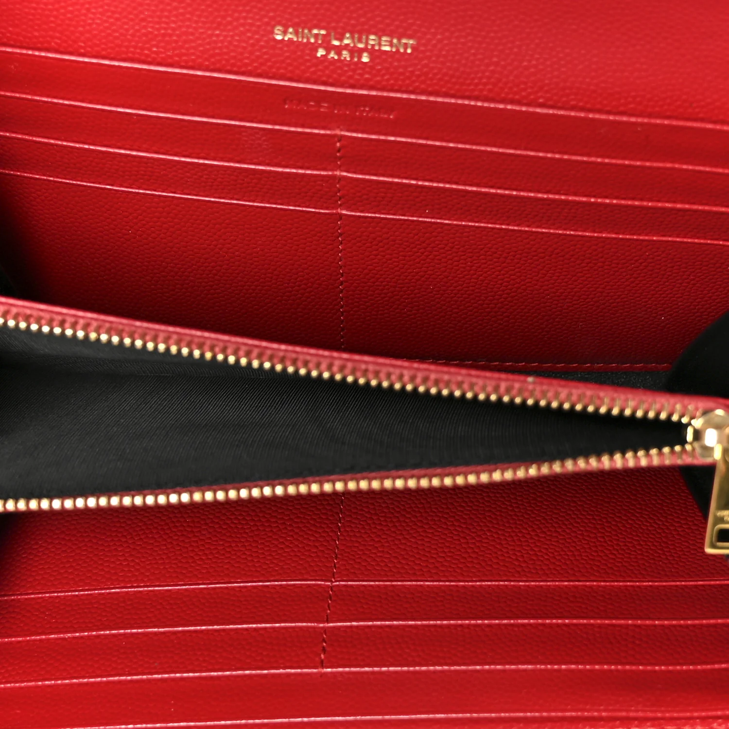 Grain De Poudre Matelasse Chevron Monogram Flap Wallet Red - Image 5