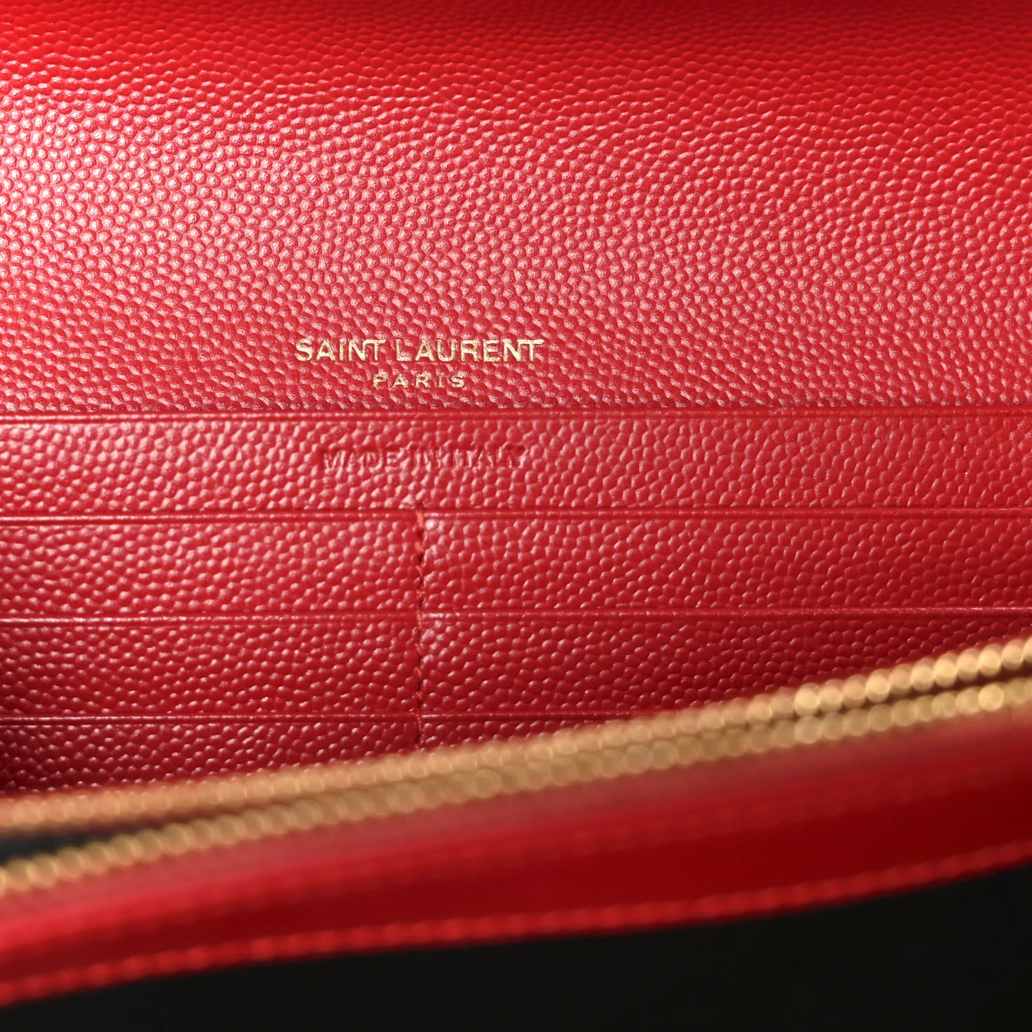 Grain De Poudre Matelasse Chevron Monogram Flap Wallet Red - Image 6