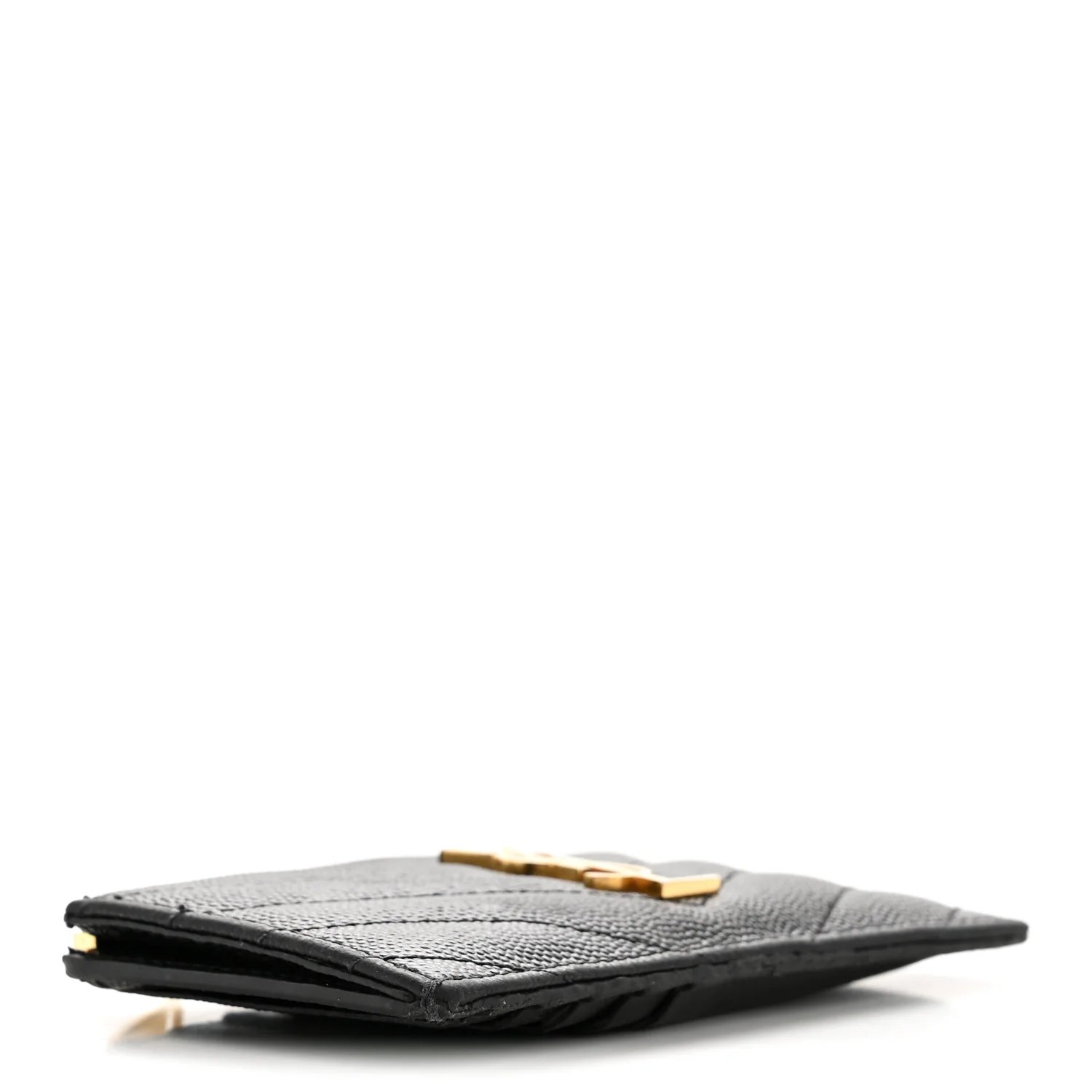 Grain De Poudre Matelasse Chevron Monogram Fragments Zippered Card Case Black - Image 4