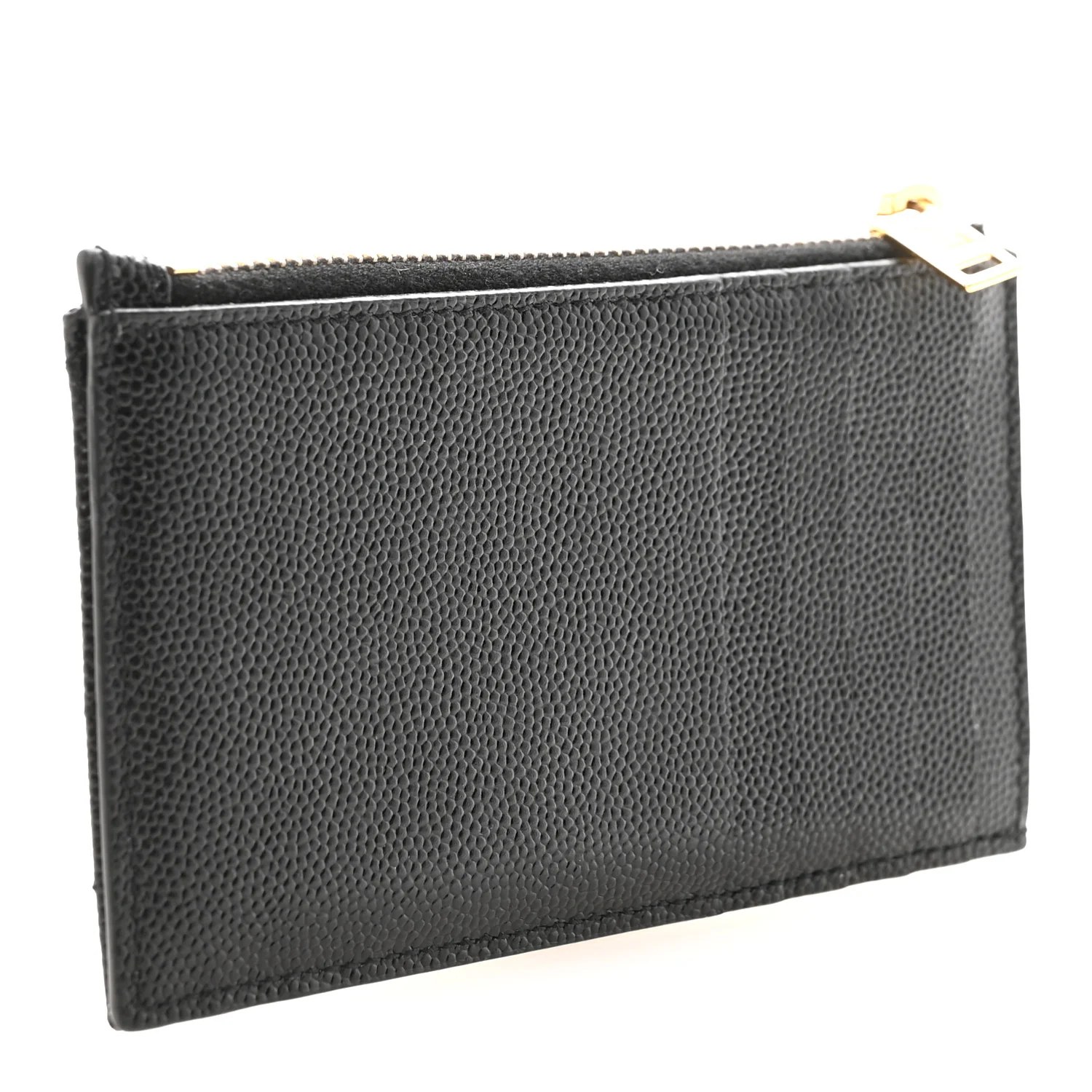 Grain De Poudre Matelasse Chevron Monogram Fragments Zippered Card Case Black - Image 3