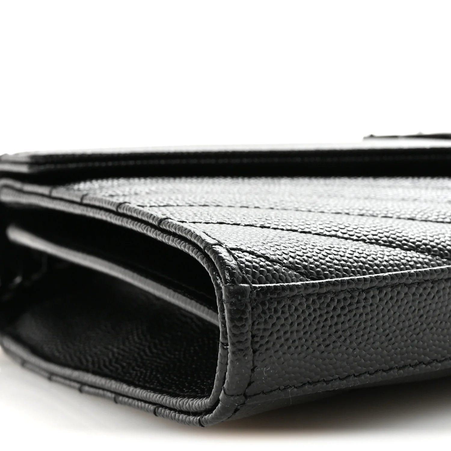 Grain De Poudre Matelasse Chevron Monogram Monochrome Chain Wallet Black - Image 8