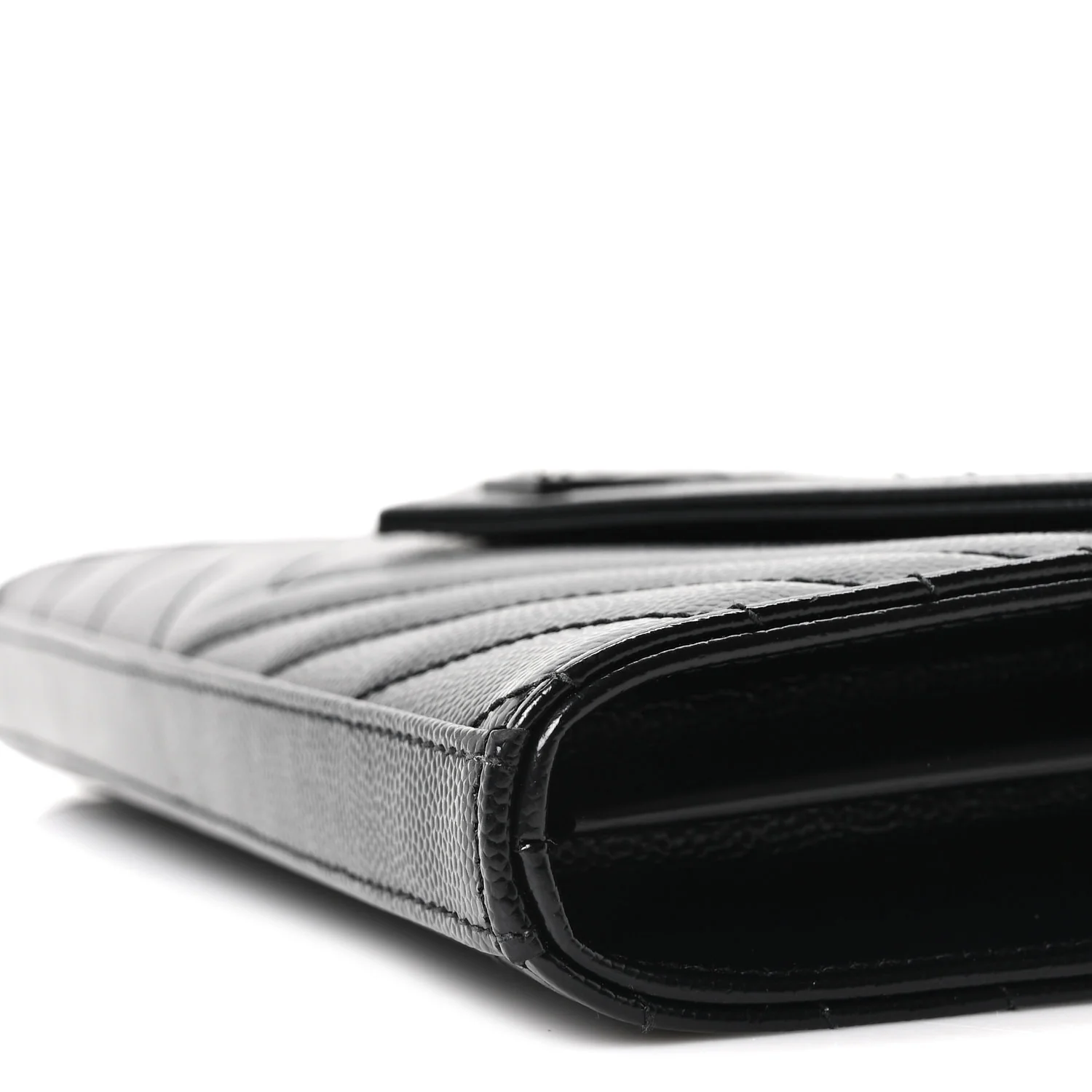 Grain De Poudre Matelasse Chevron Monogram Monochrome Chain Wallet Black - Image 10