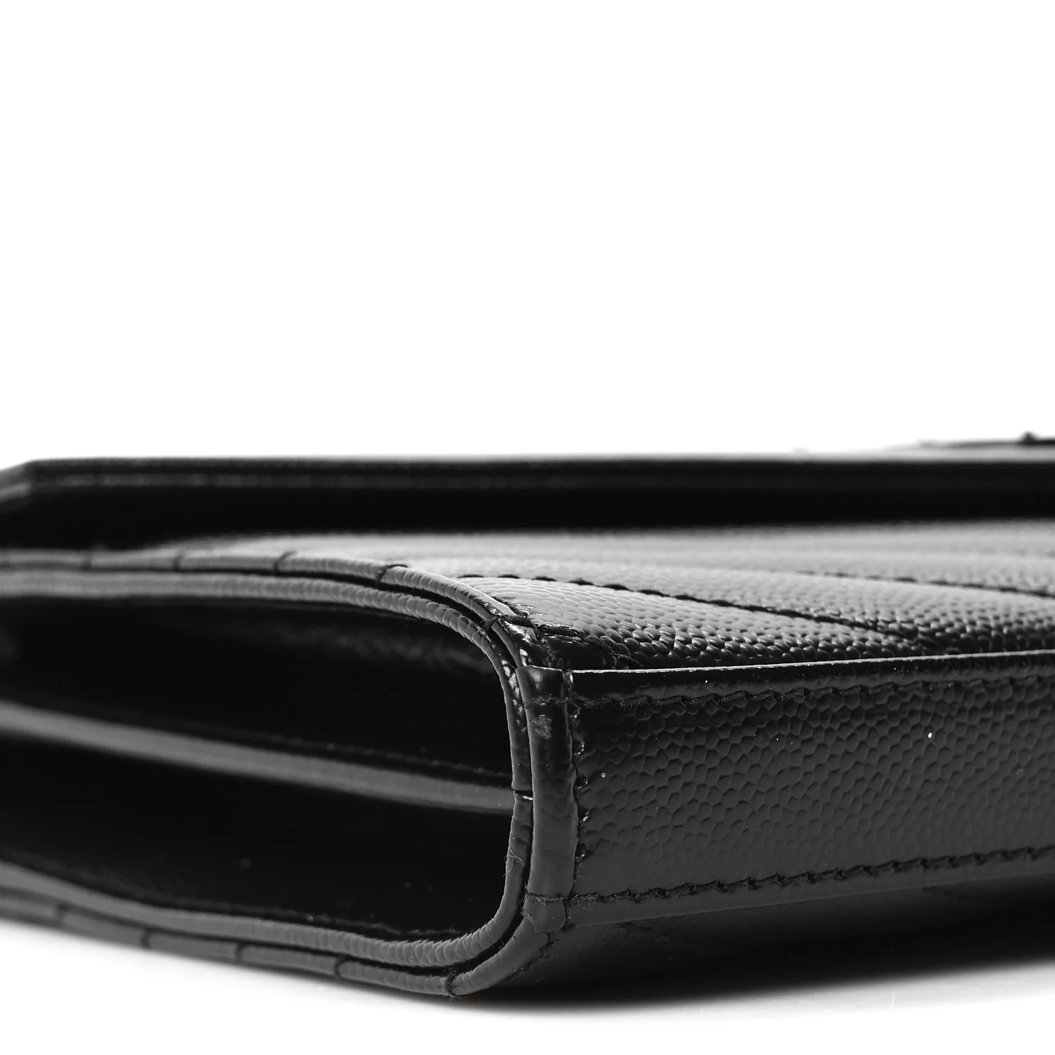 Grain De Poudre Matelasse Chevron Monogram Monochrome Chain Wallet Black - Image 9