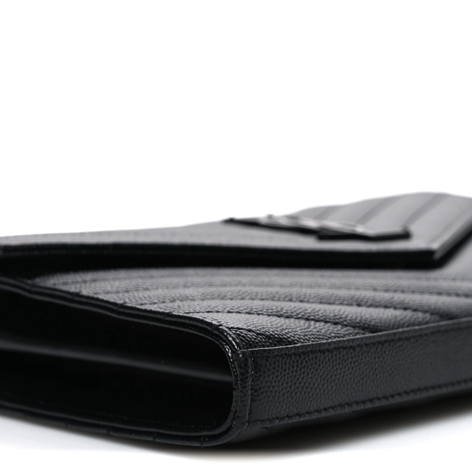 Grain De Poudre Matelasse Chevron Monogram Monochrome Chain Wallet Black - Image 9