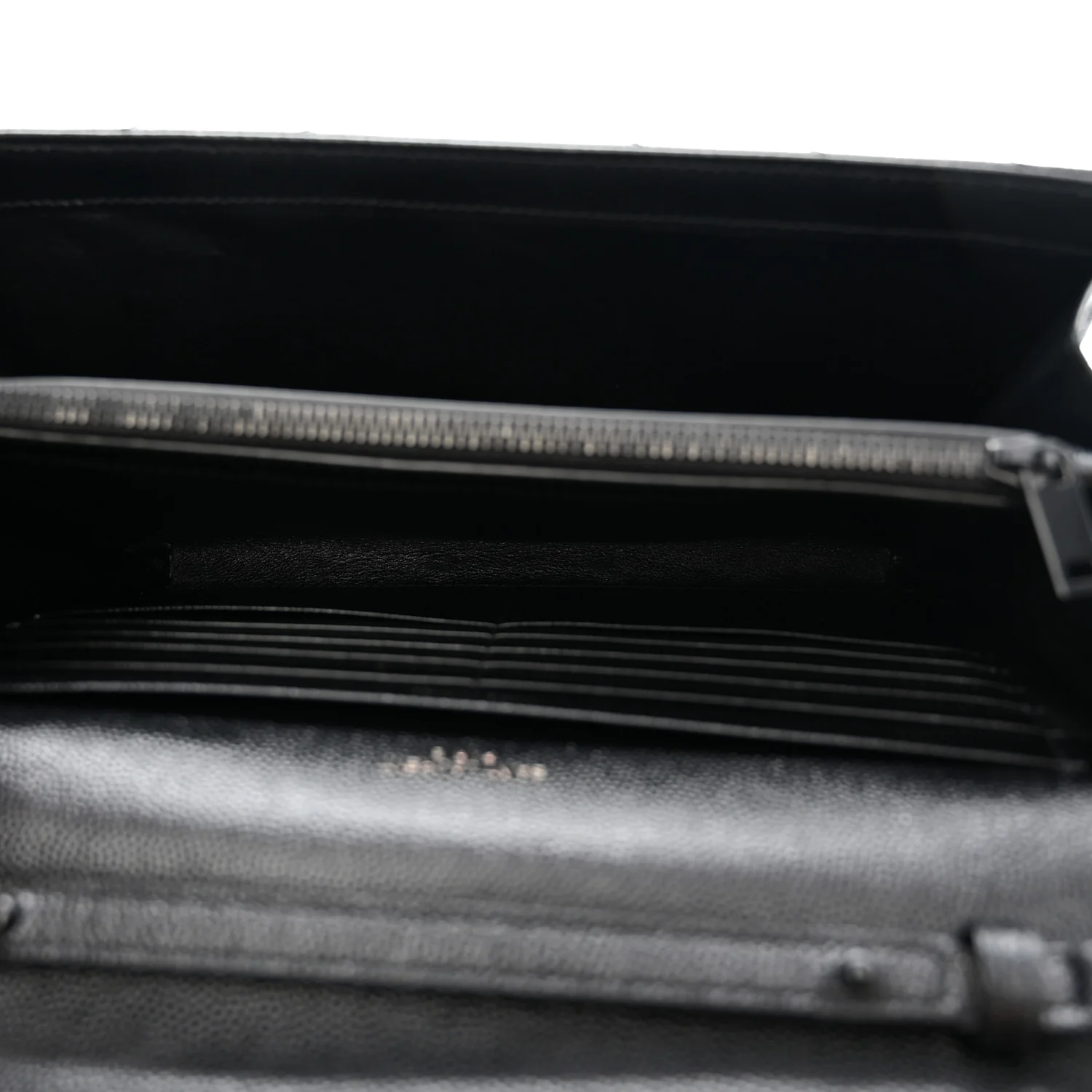 Grain De Poudre Matelasse Chevron Monogram Monochrome Chain Wallet Black - Image 5