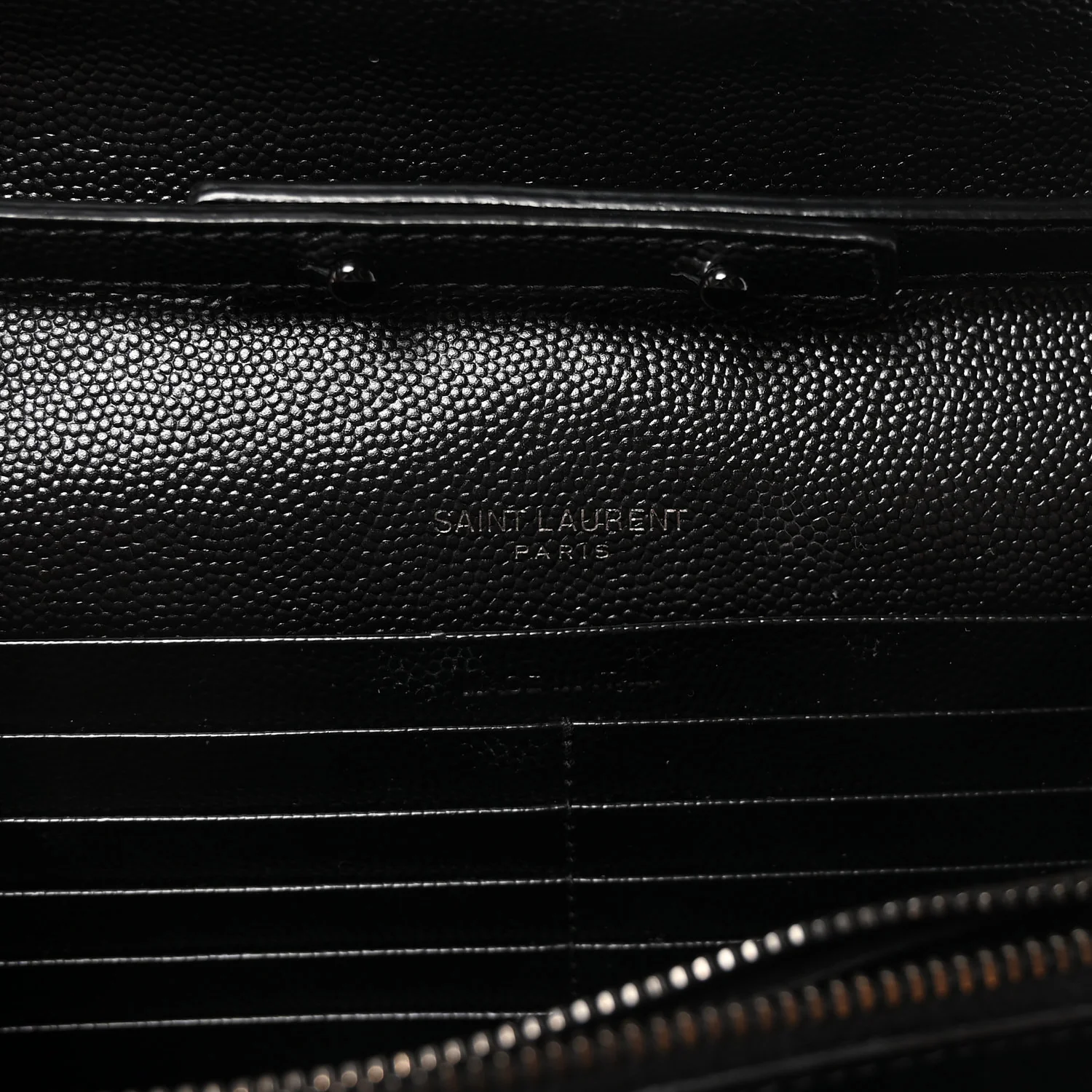 Grain De Poudre Matelasse Chevron Monogram Monochrome Chain Wallet Black - Image 6