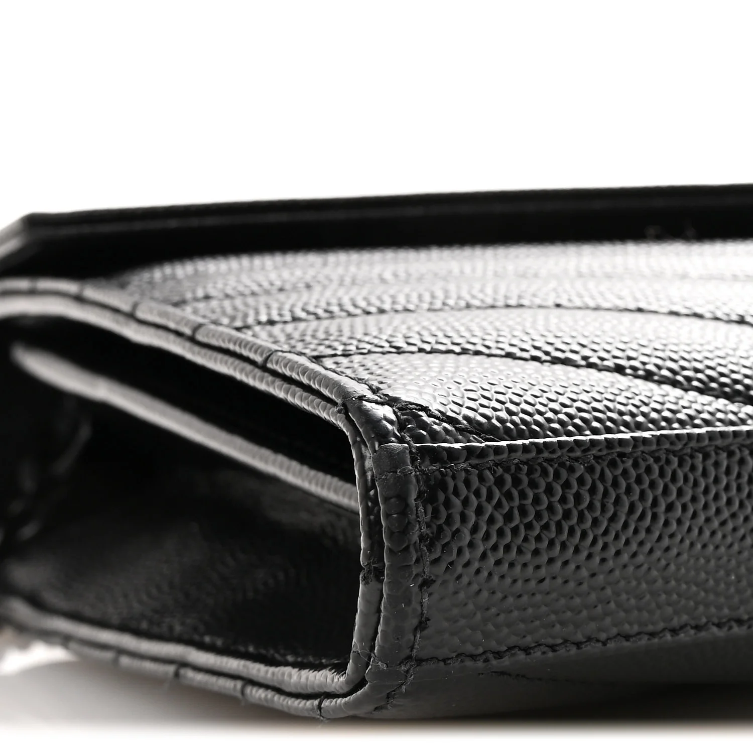 Grain De Poudre Matelasse Chevron Monogram Monochrome Chain Wallet Black - Image 8