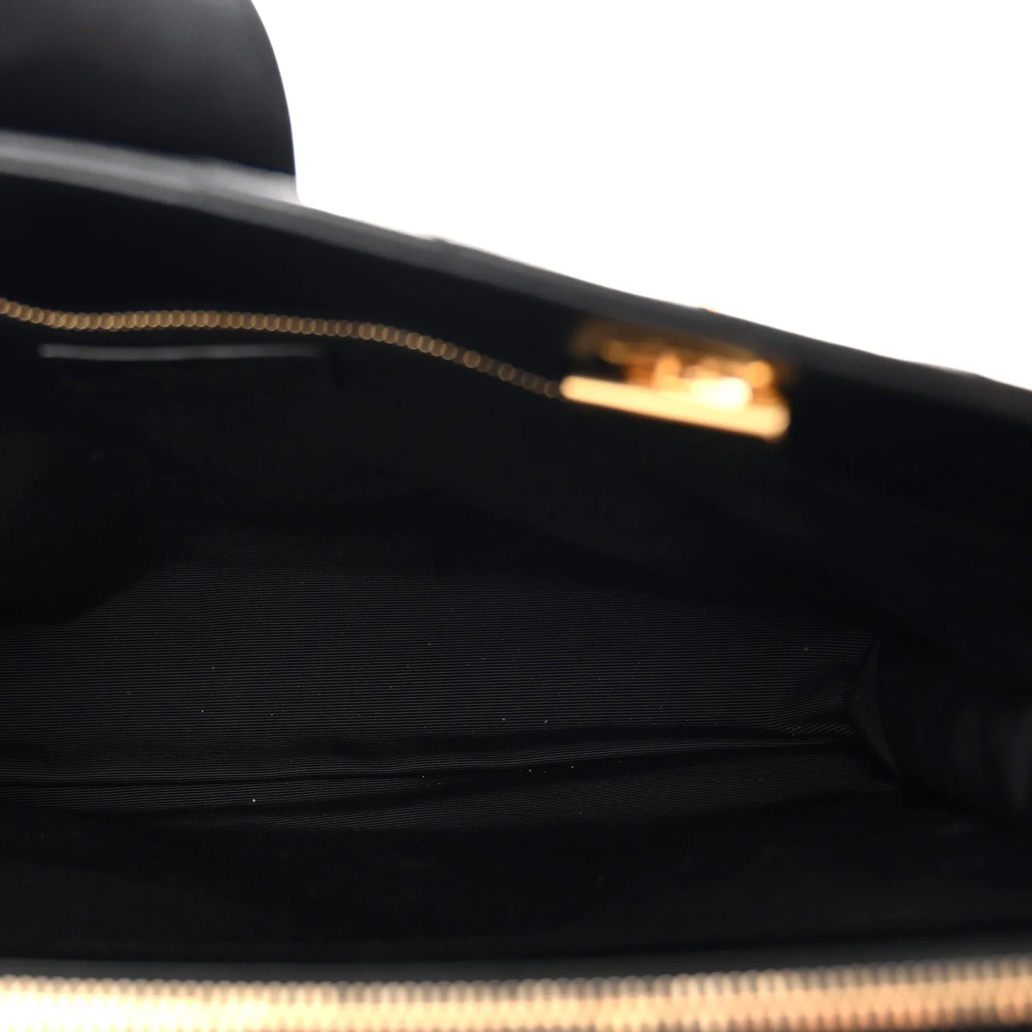 Grain De Poudre Matelasse Chevron Monogram Shopping Bag Black - Image 6