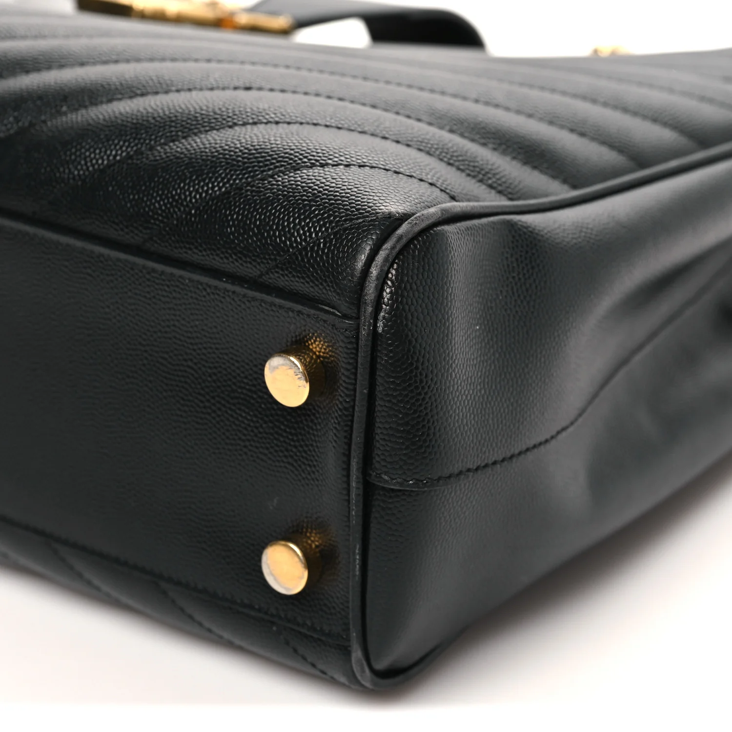 Grain De Poudre Matelasse Chevron Monogram Shopping Bag Black - Image 10