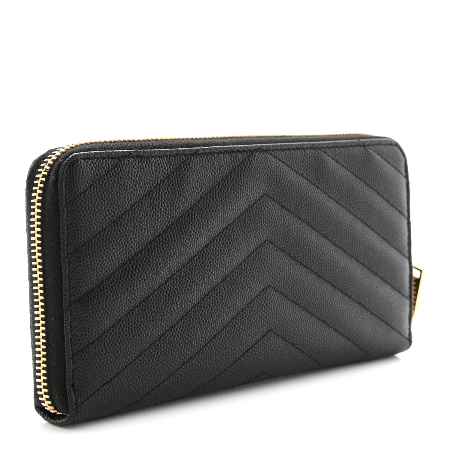 Grain De Poudre Matelasse Chevron Monogram Zip Around Wallet Black - Image 3