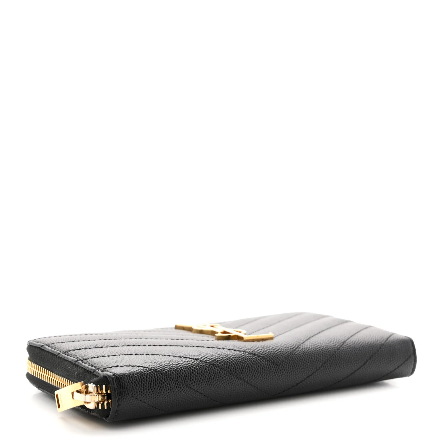 Grain De Poudre Matelasse Chevron Monogram Zip Around Wallet Black - Image 4