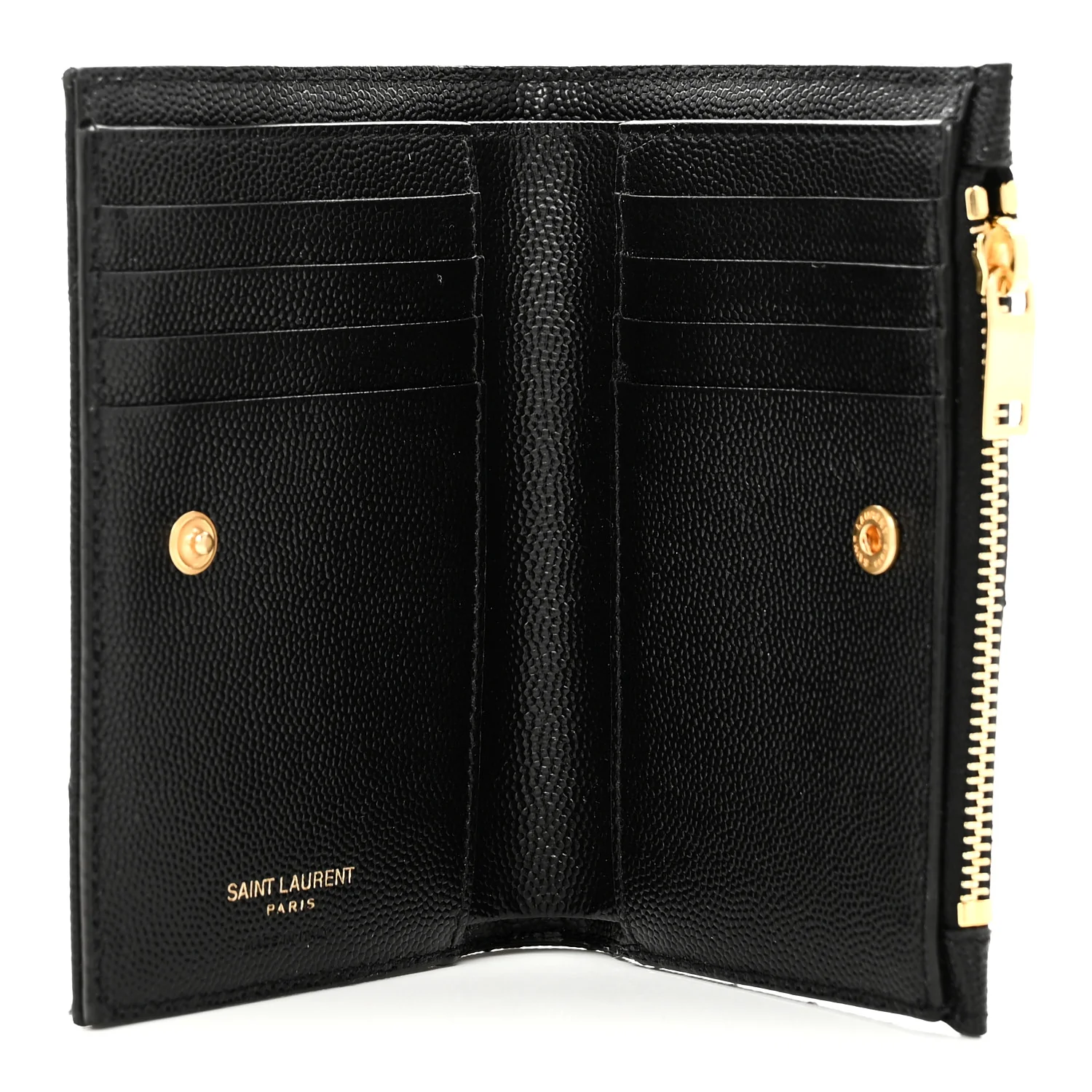 Grain De Poudre Matelasse Chevron Monogram Zipped Two-Part Wallet Black - Image 5